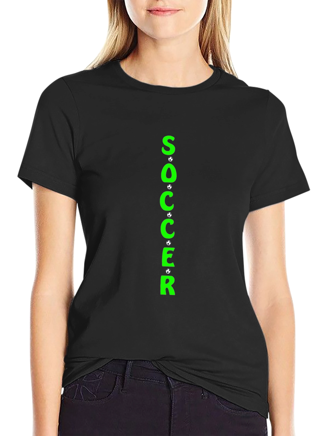 Black Soccer Graphic T-Shirt - Black view 2
