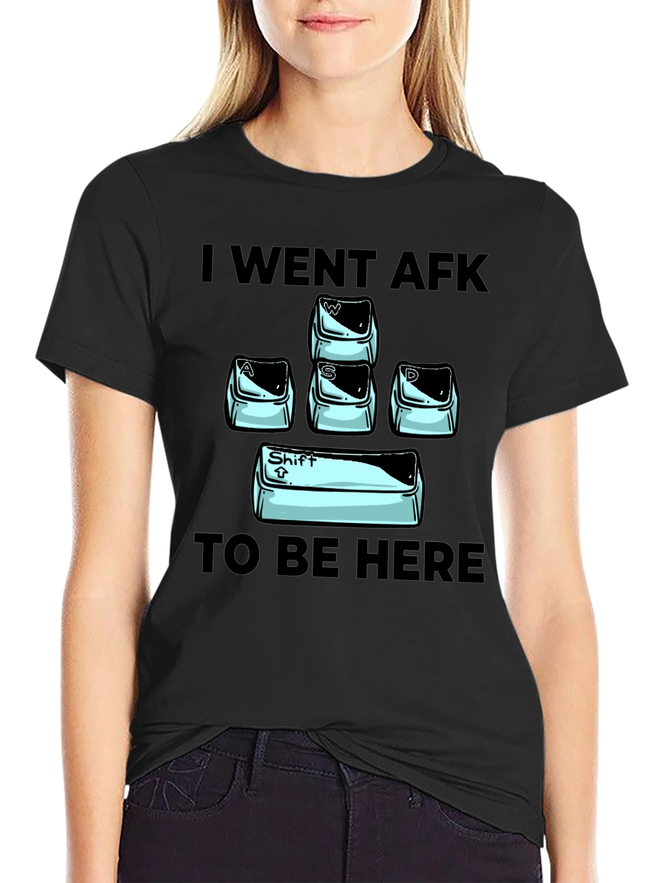 Black Gamer 'I Went AFK' Black Graphic T-Shirt view 2