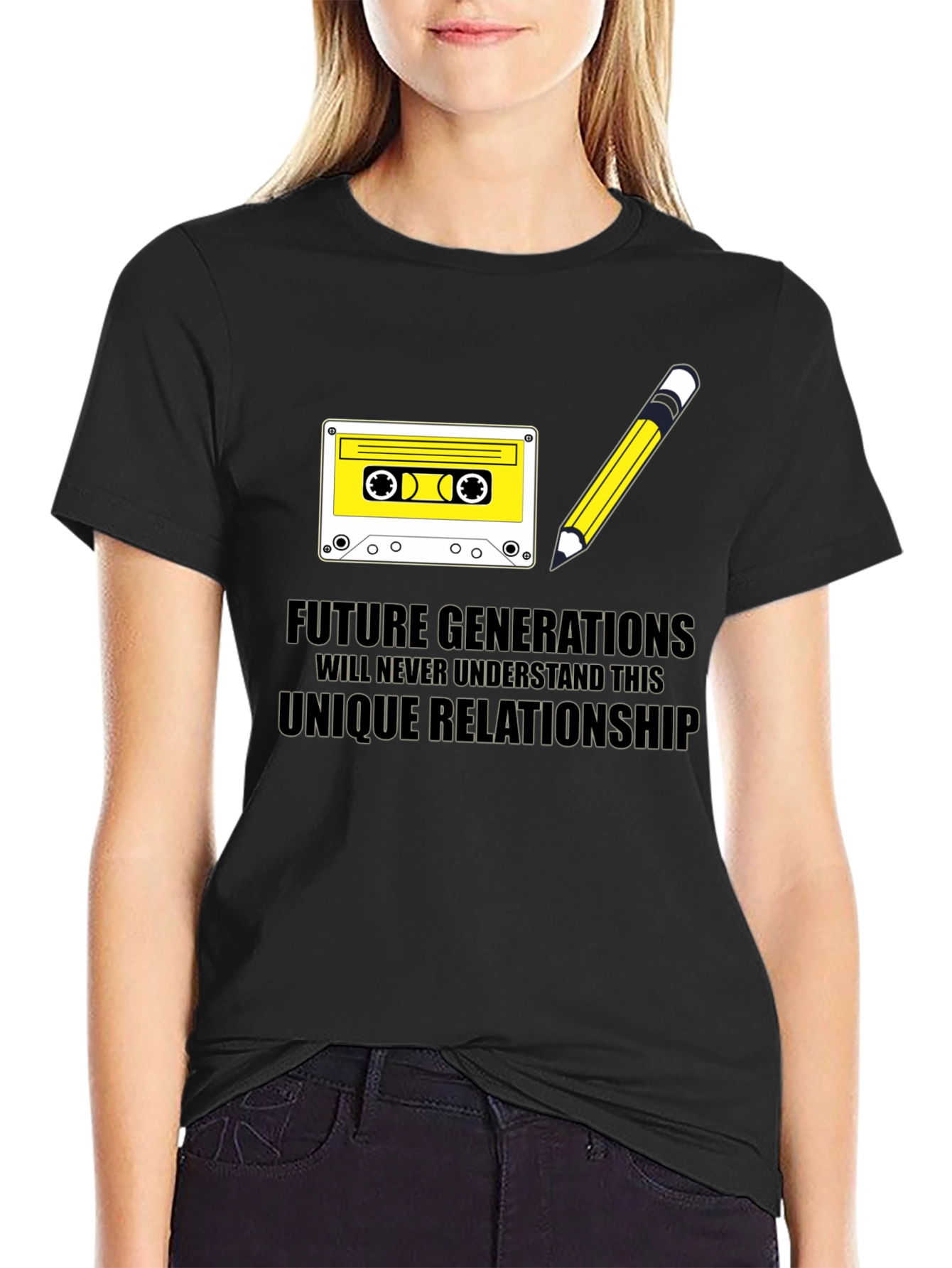 Black Future Generations Unique Relationship Cassette Tape T-Shirt view 2