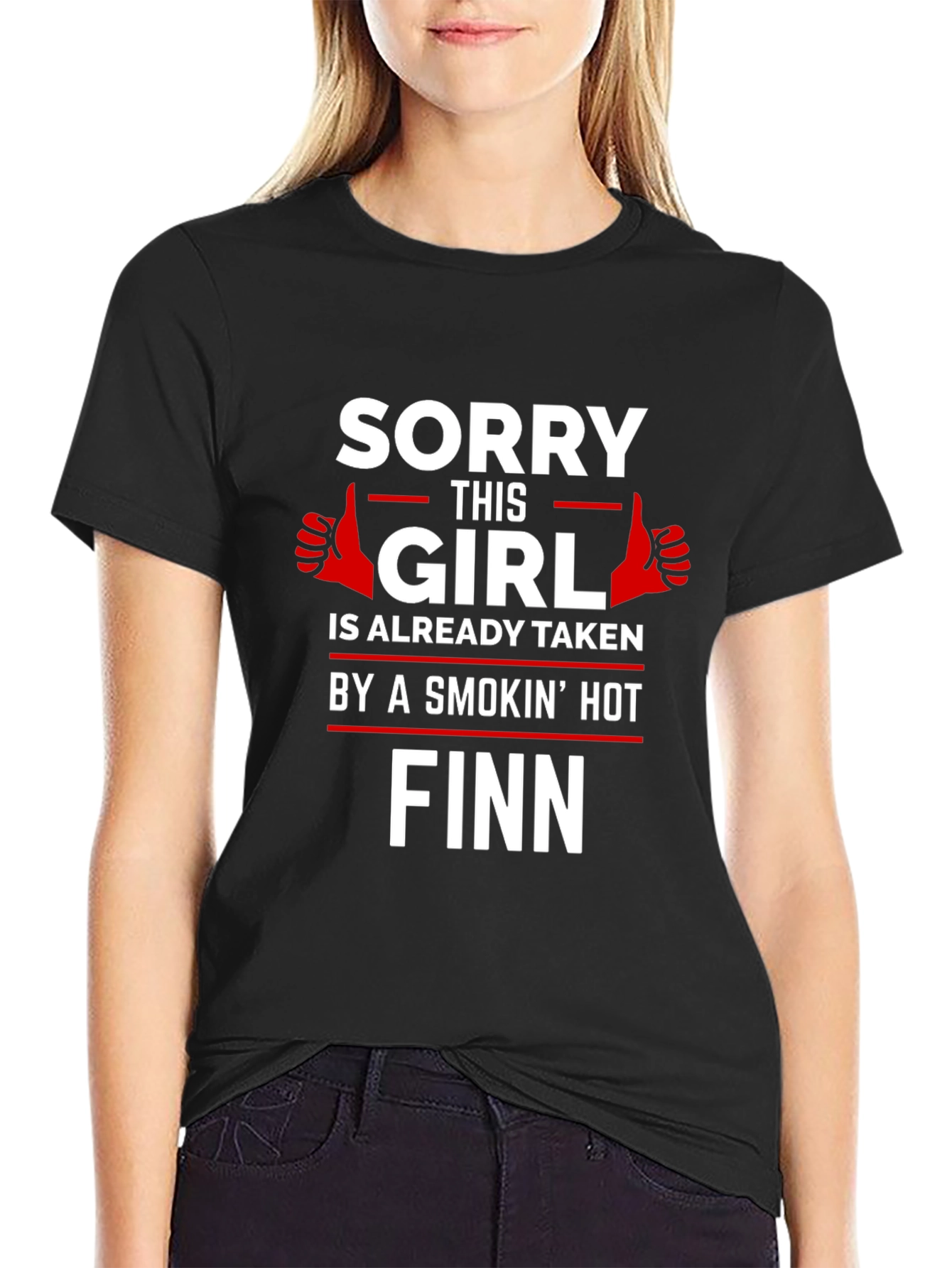Black Sorry This Girl Is Taken By a Hot Finn T-Shirt view 2