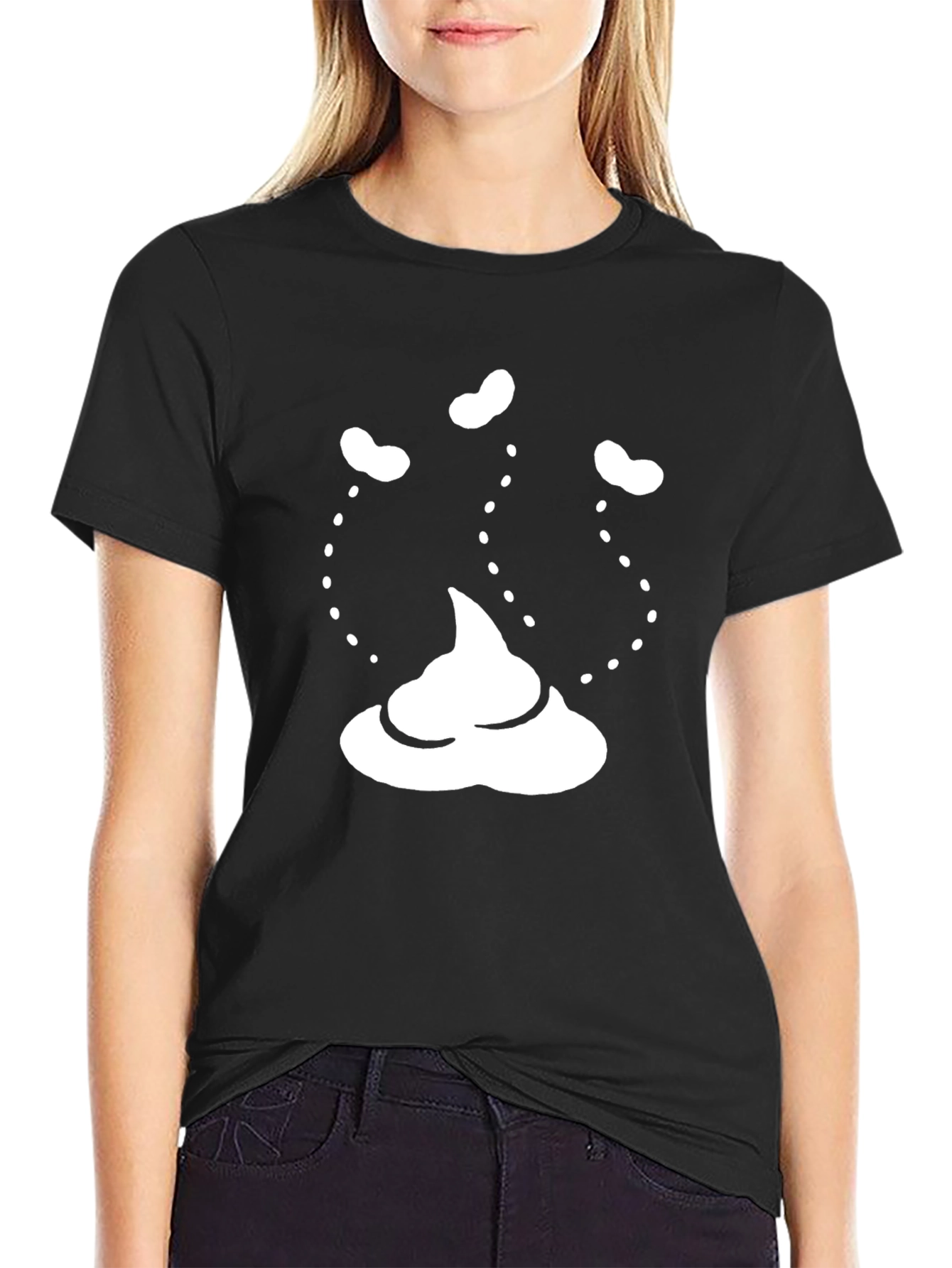 Black Novelty Poop Emoji T-Shirt - Funny Graphic Tee view 2
