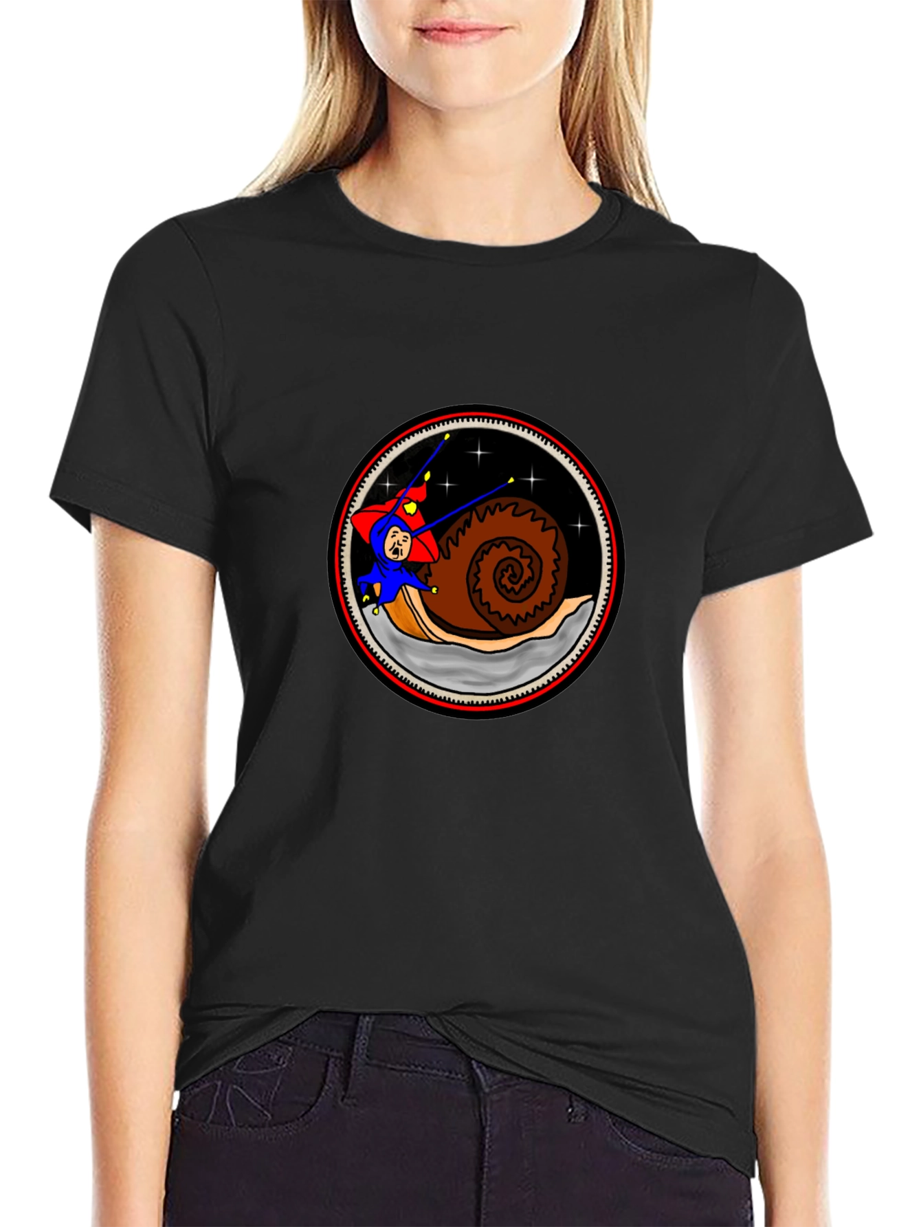 Snail Rider Graphic Tee - Unique Cartoon Design - 2