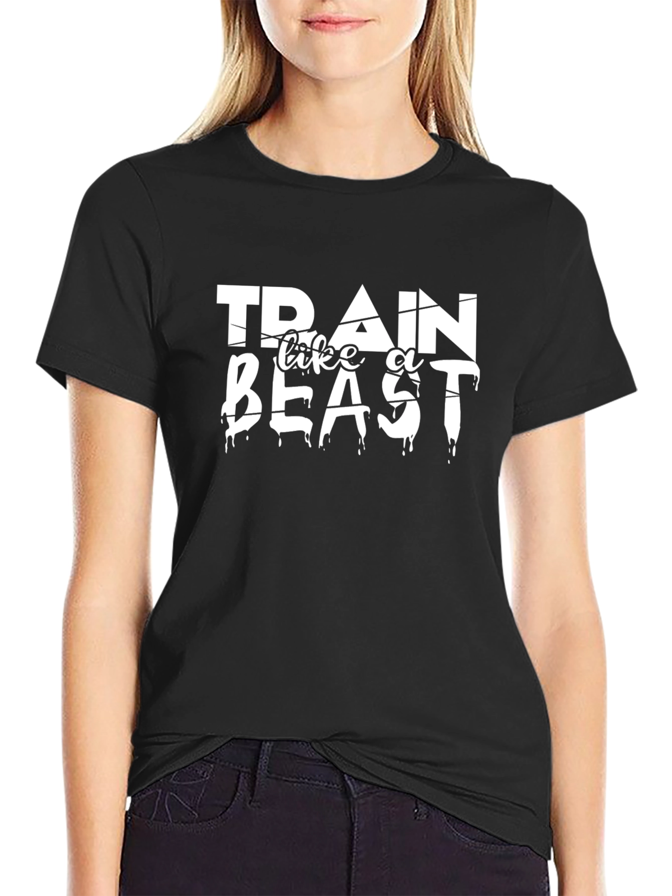 Black Train Like A Beast Graphic Tee view 2