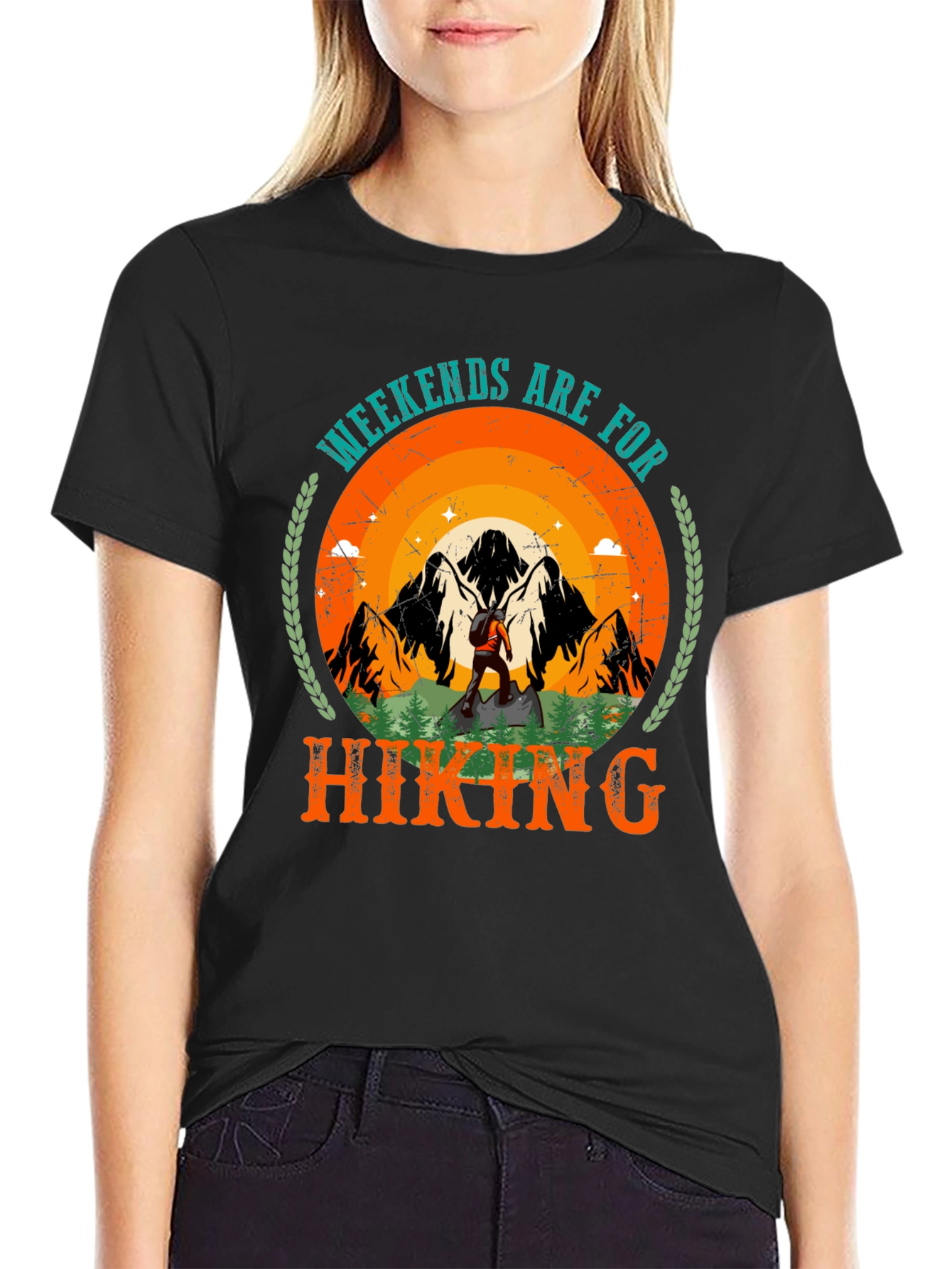 Black Weekend Hiking Graphic Tee view 2