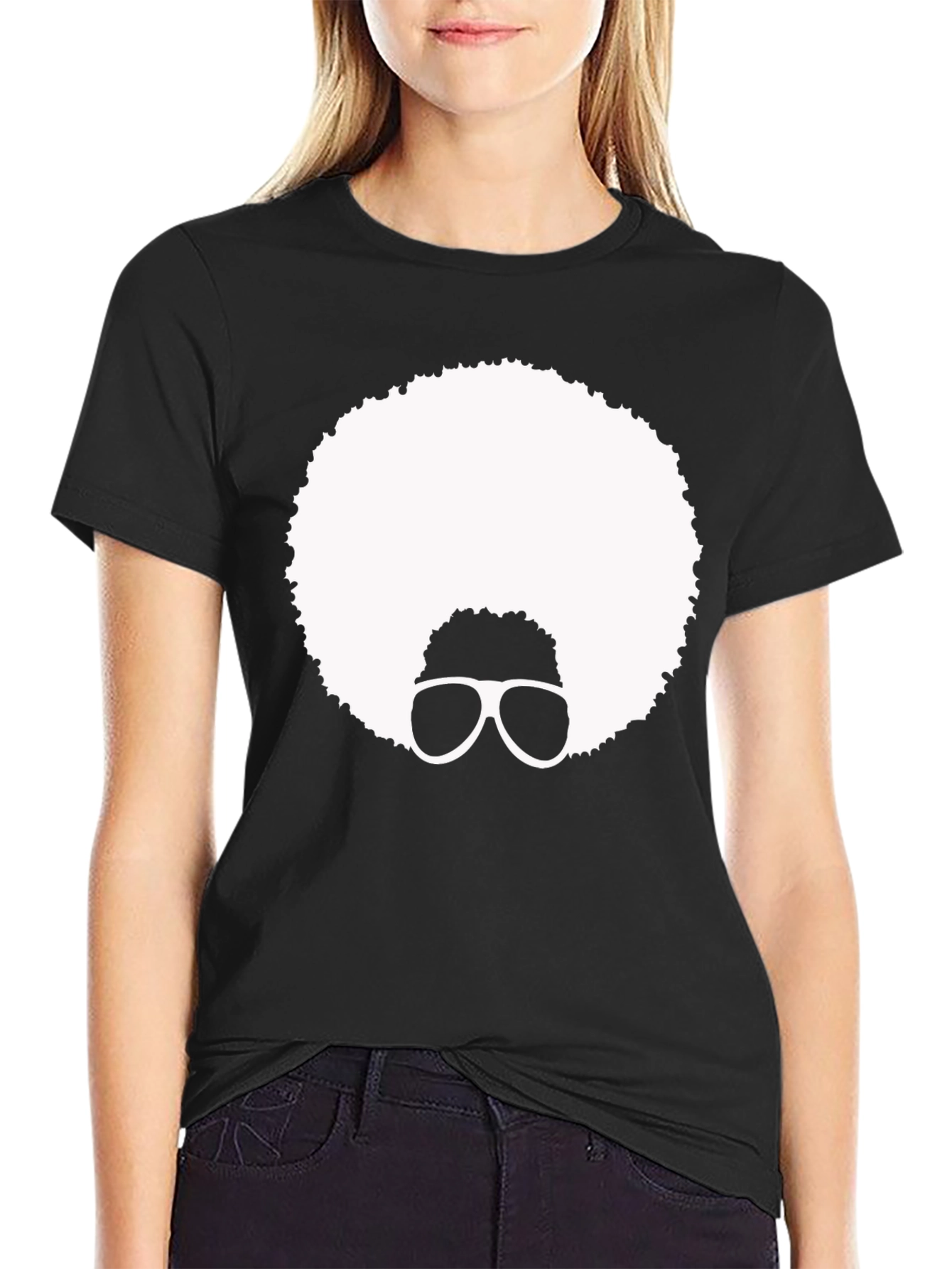 Black Retro Afro Graphic T-Shirt view 2
