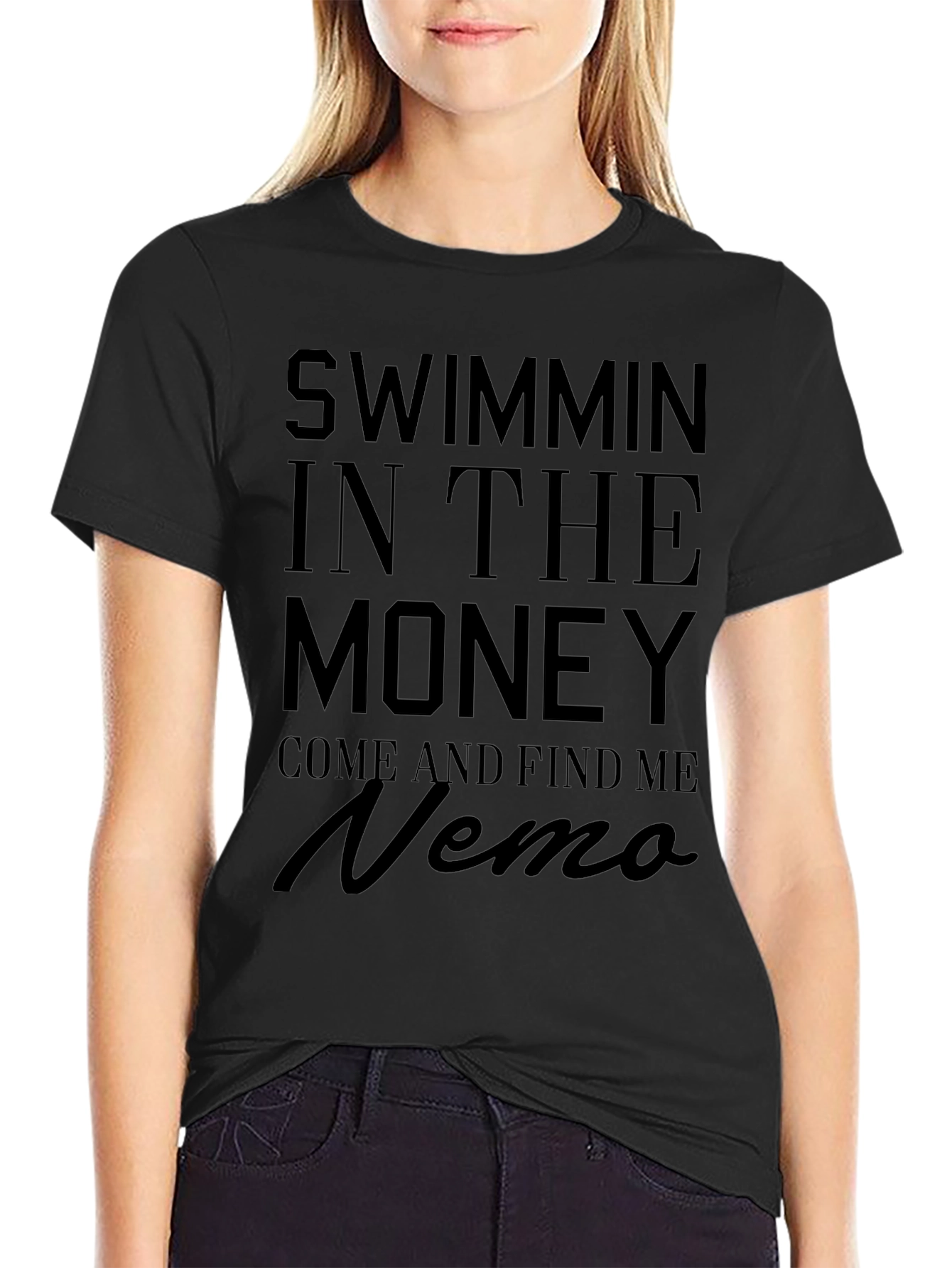 Swimmin' in the Money Nemo Black T-Shirt - 2