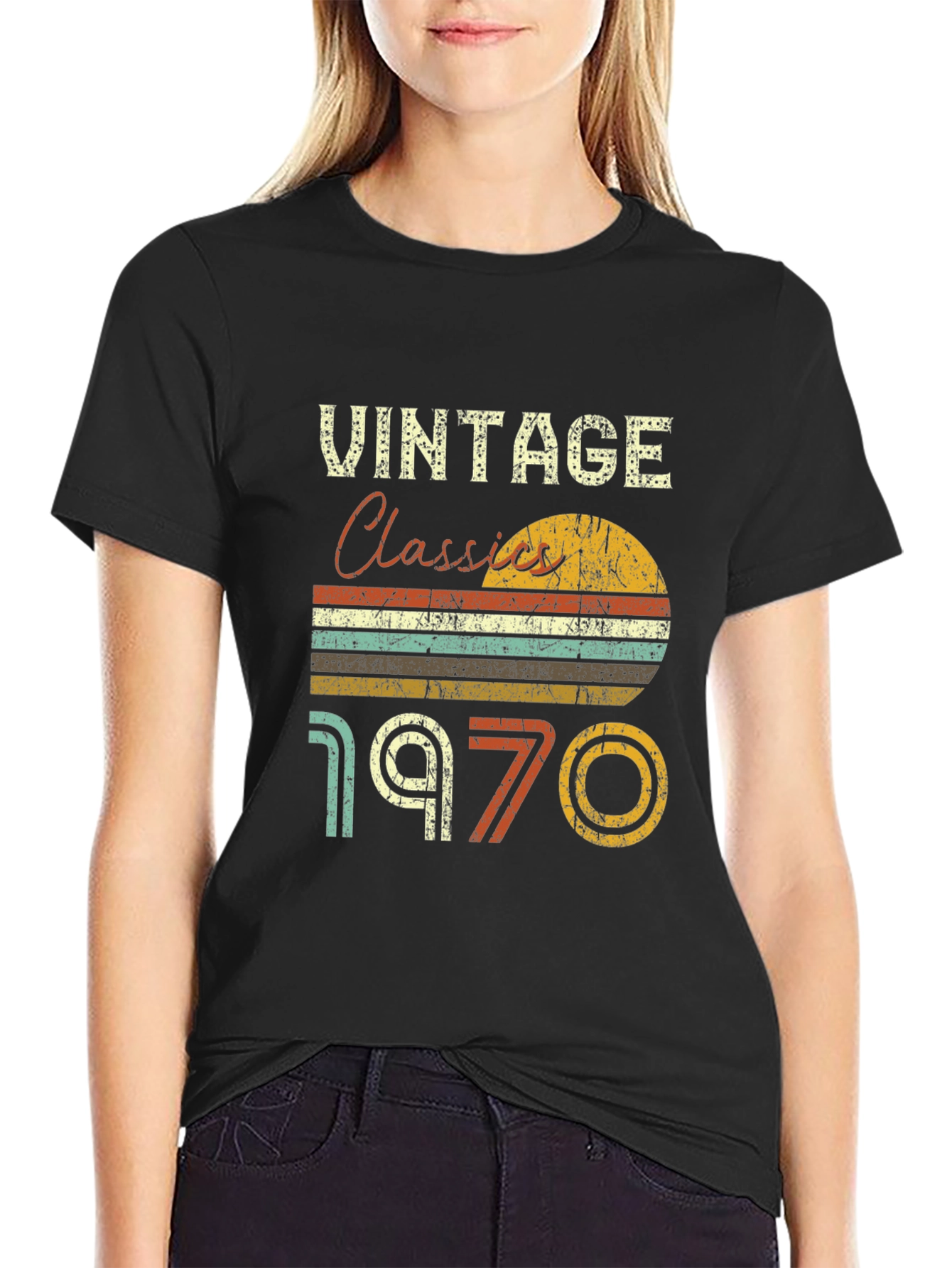 Black Vintage Classics 1970 Retro T-Shirt view 2