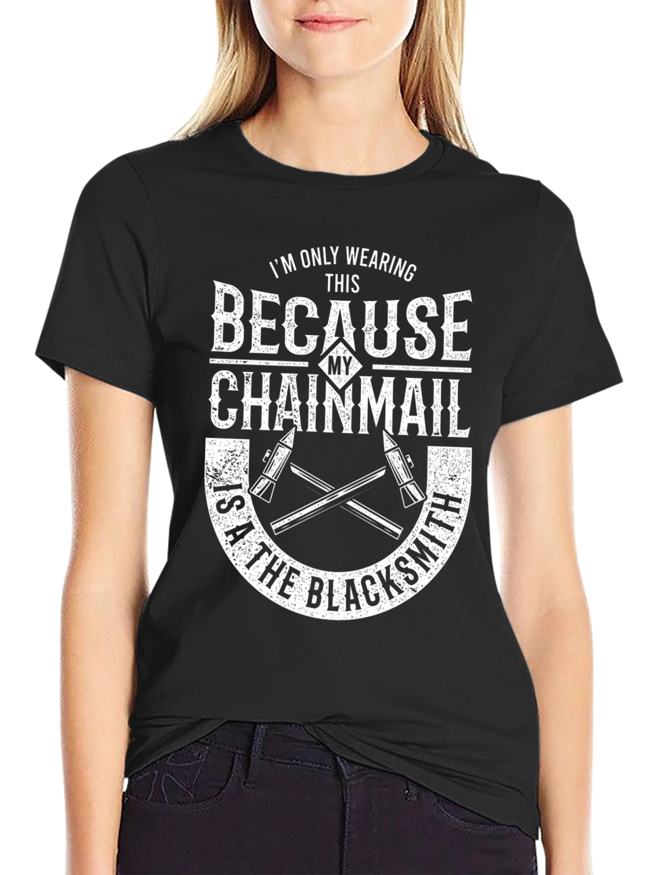 Black Blacksmith Chainmail Graphic Tee view 2