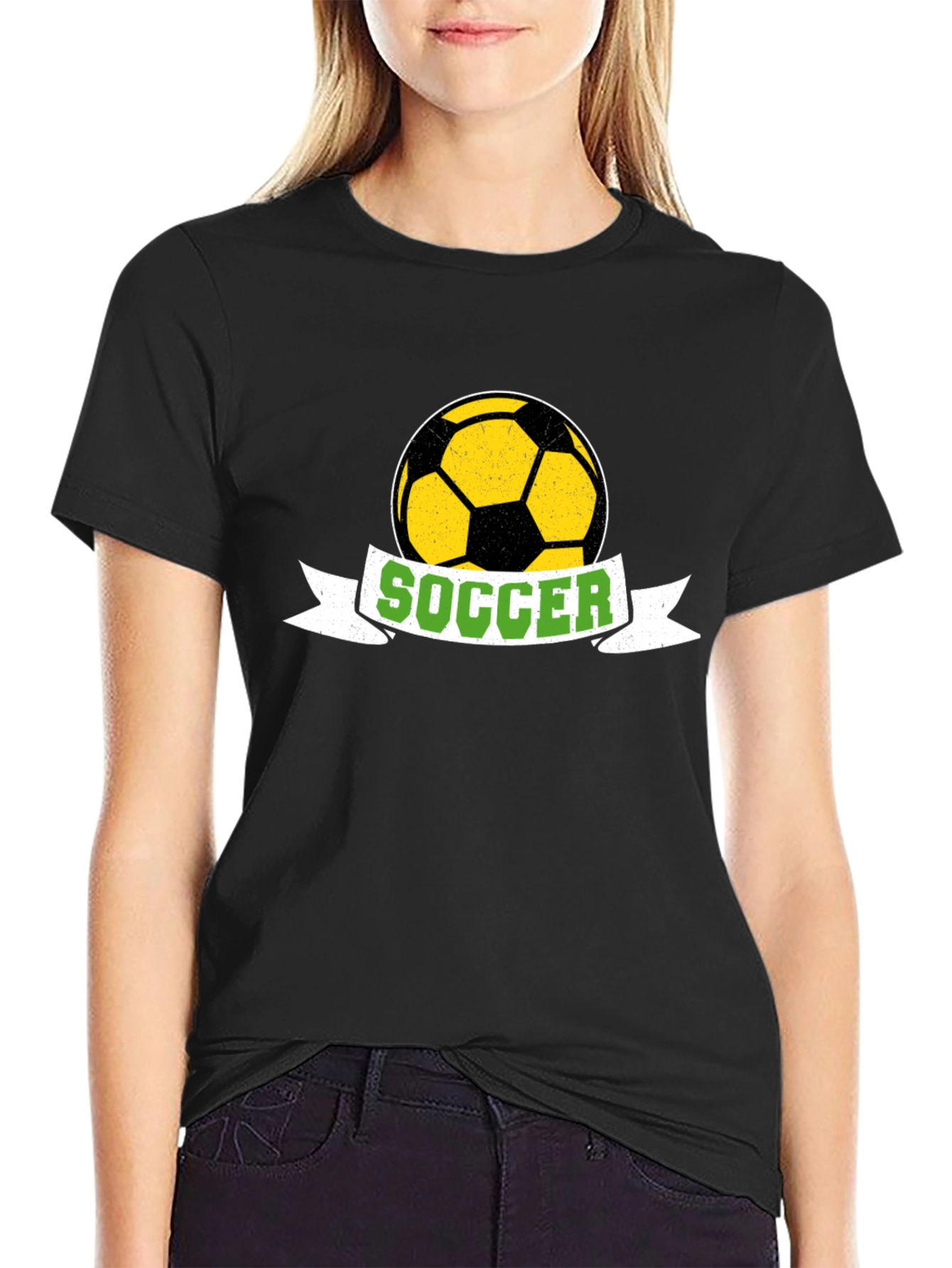 Black Soccer Ball Graphic Tee - Stylish Cotton T-Shirt view 2
