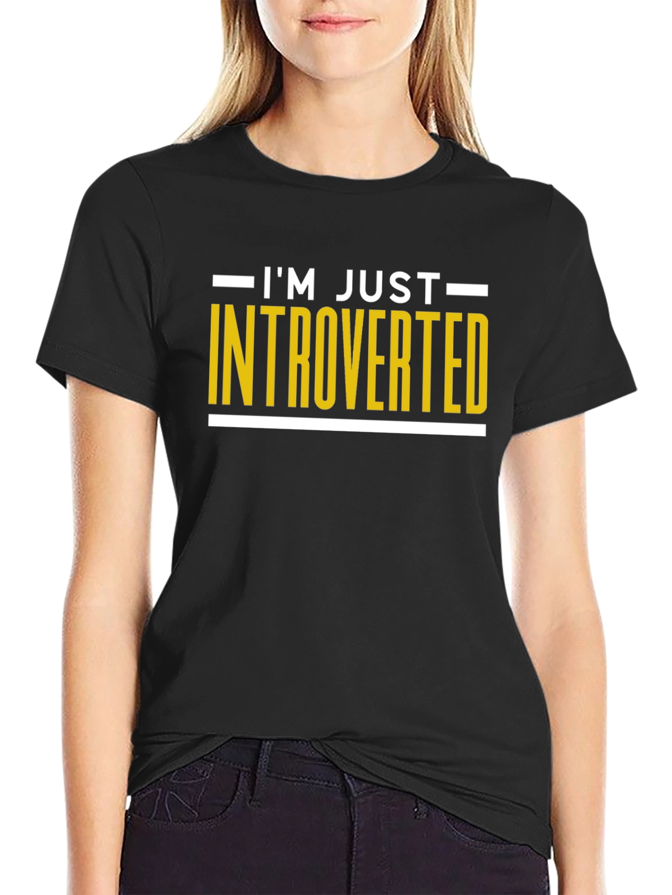 Black Introverted T-Shirt - Soft Cotton Blend view 2