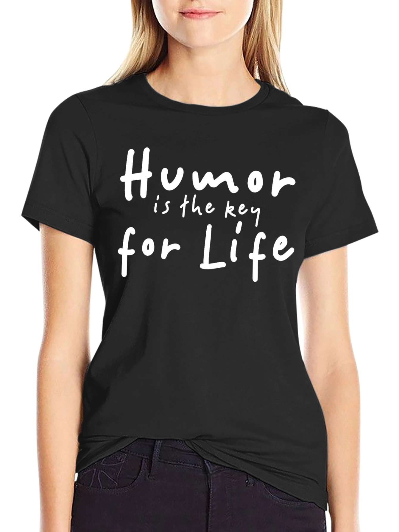 Black Humor is the Key for Life Black T-Shirt view 2