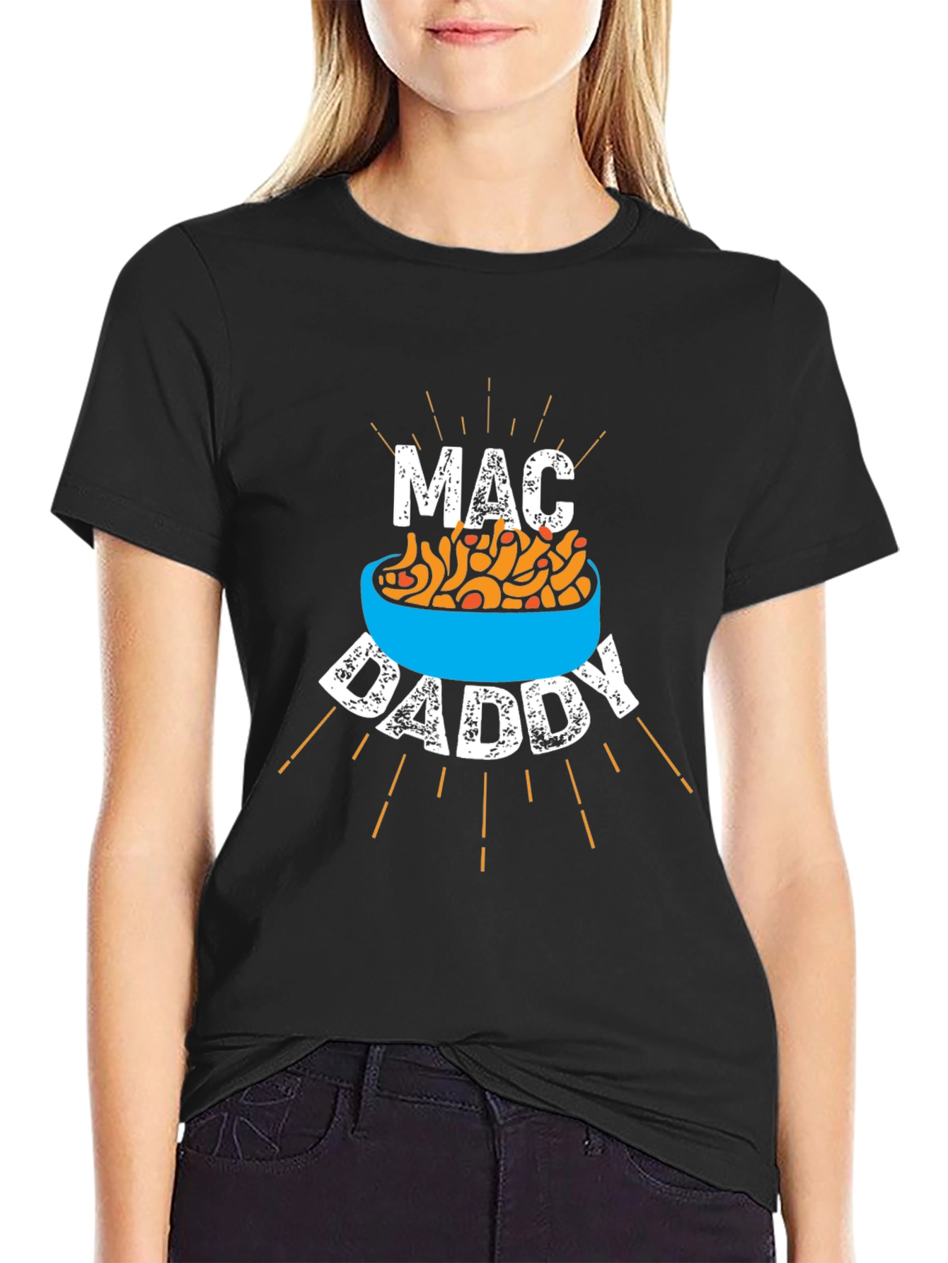 Black Mac Daddy Graphic Tee - Black Cotton Blend T-Shirt view 2