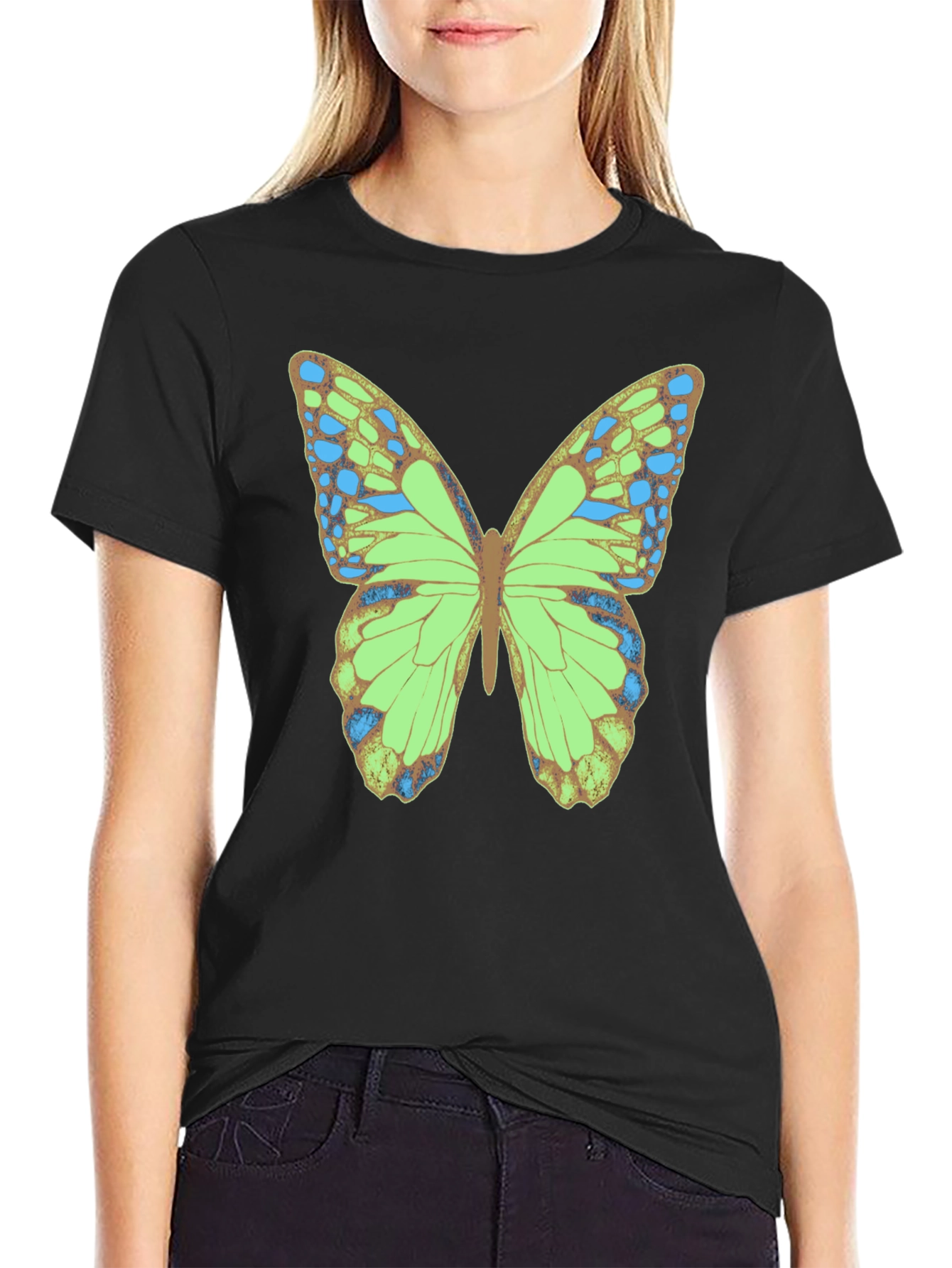 Black Butterfly Graphic T-Shirt - Nature Inspired Tee view 2