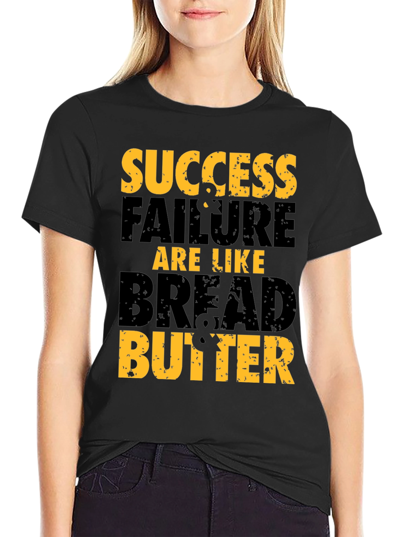 Black Success & Failure T-Shirt - Bread & Butter Motivational Tee view 2