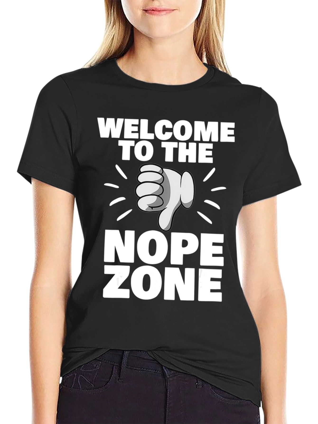 Black Welcome to the Nope Zone Black T-Shirt view 2