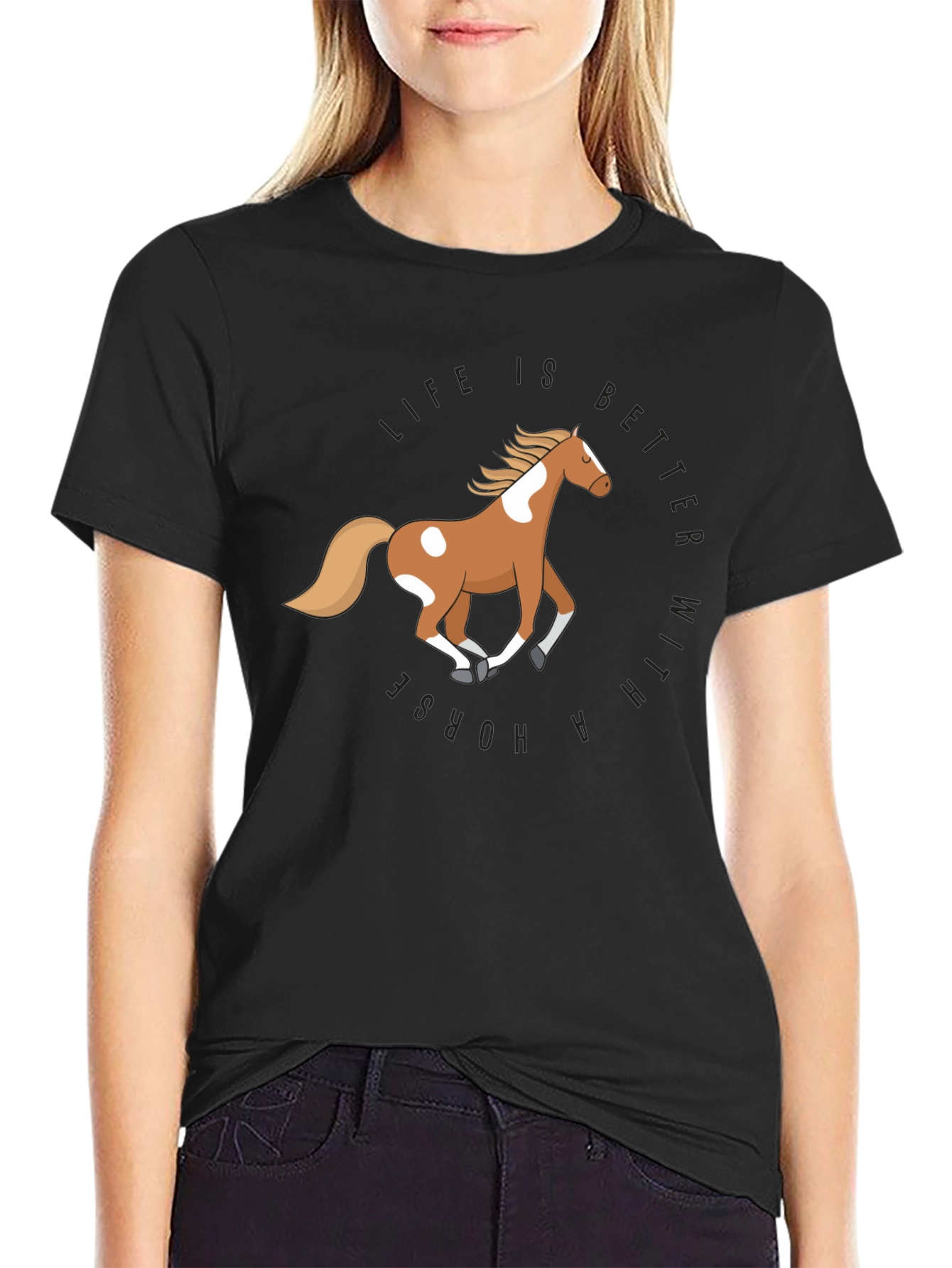 Black Life is Better with a Horse T-Shirt view 2