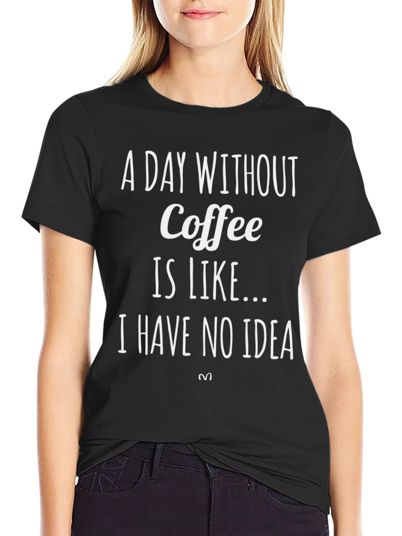 Black Funny Coffee T-Shirt - A Day Without Coffee view 2
