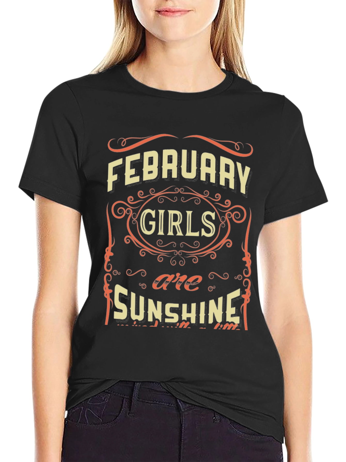 Black February Girls are Sunshine T-Shirt view 2