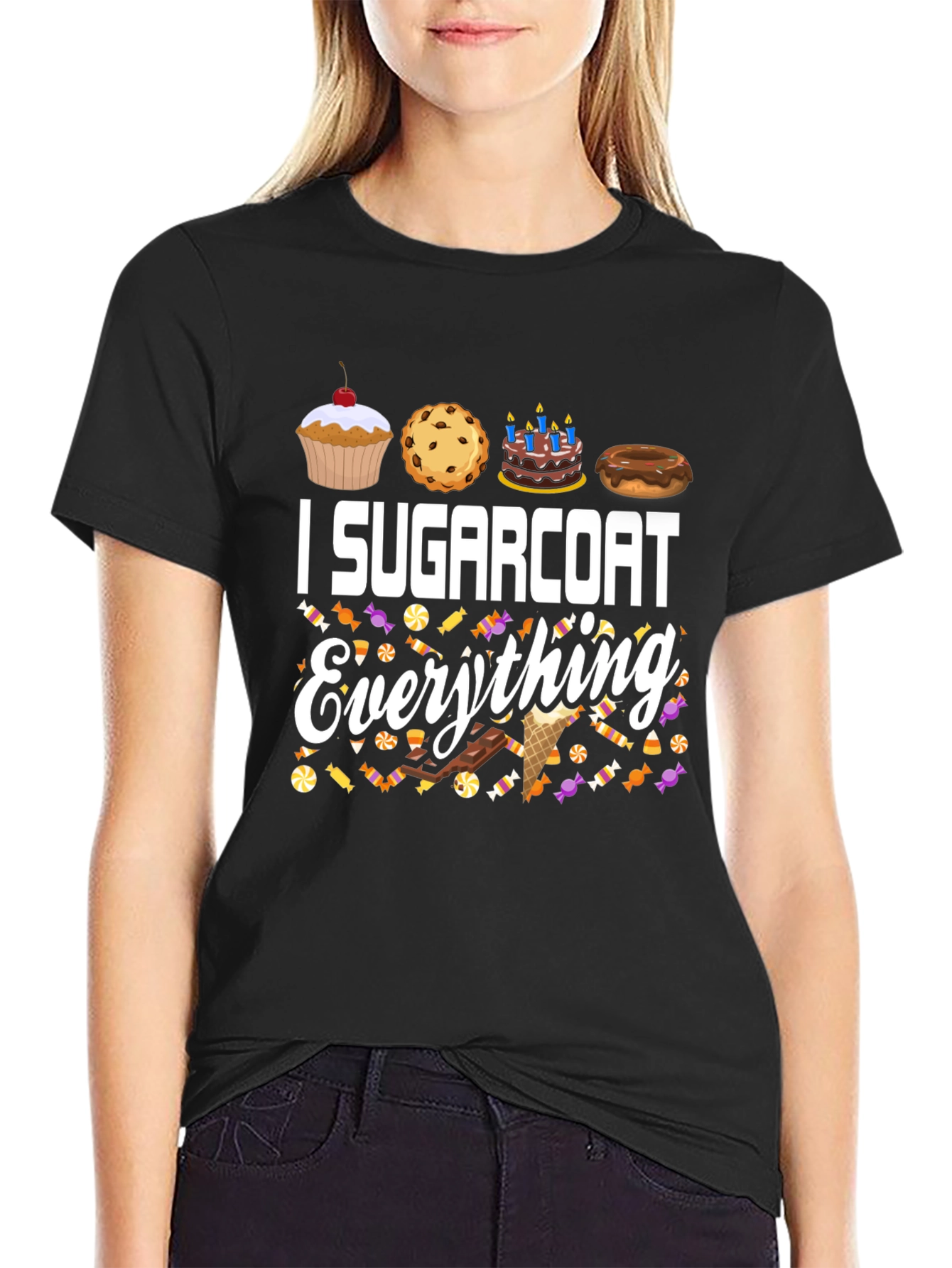 Black I Sugarcoat Everything Graphic T-Shirt view 2