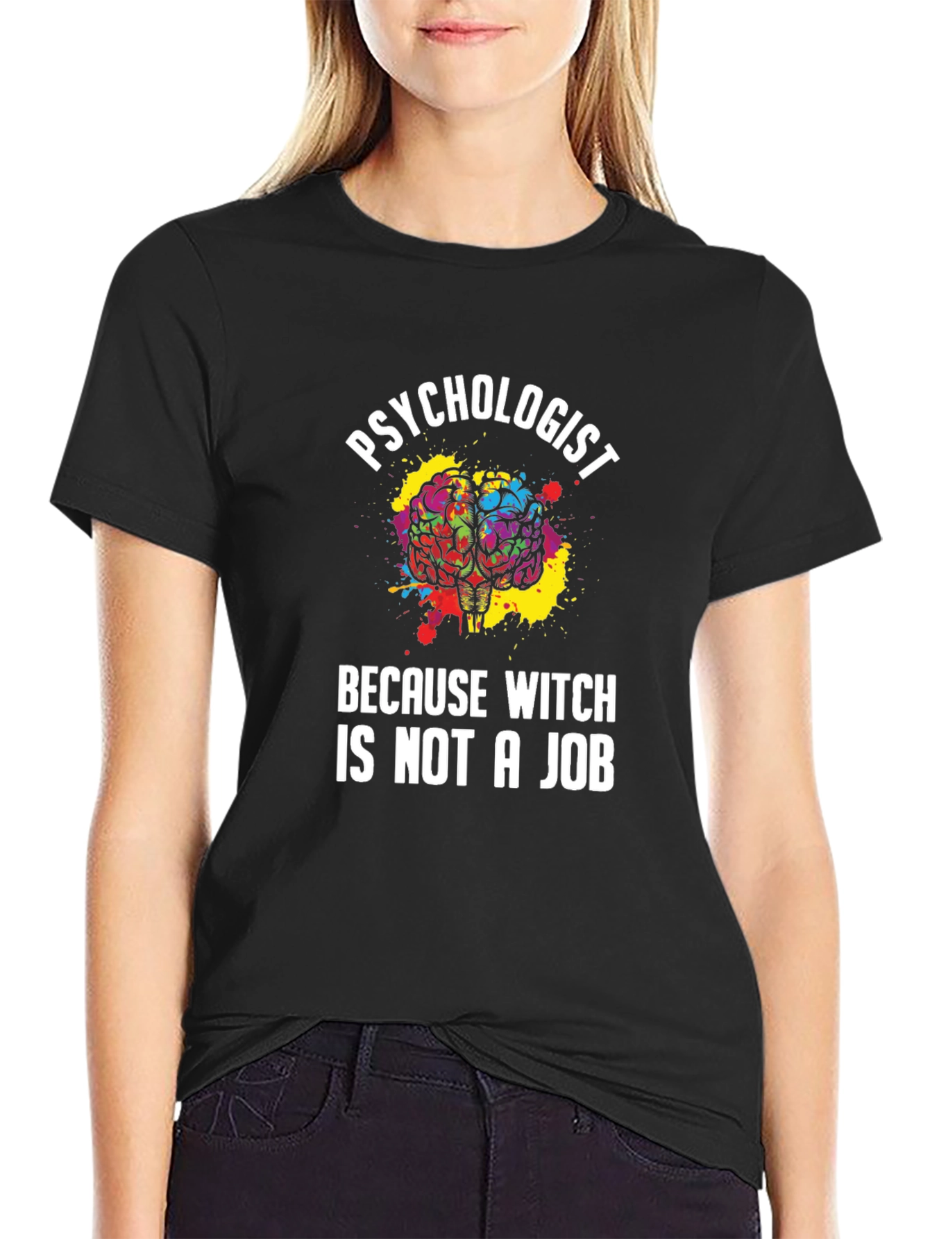 Black Psychologist T-Shirt Funny Witch Job Gift view 2