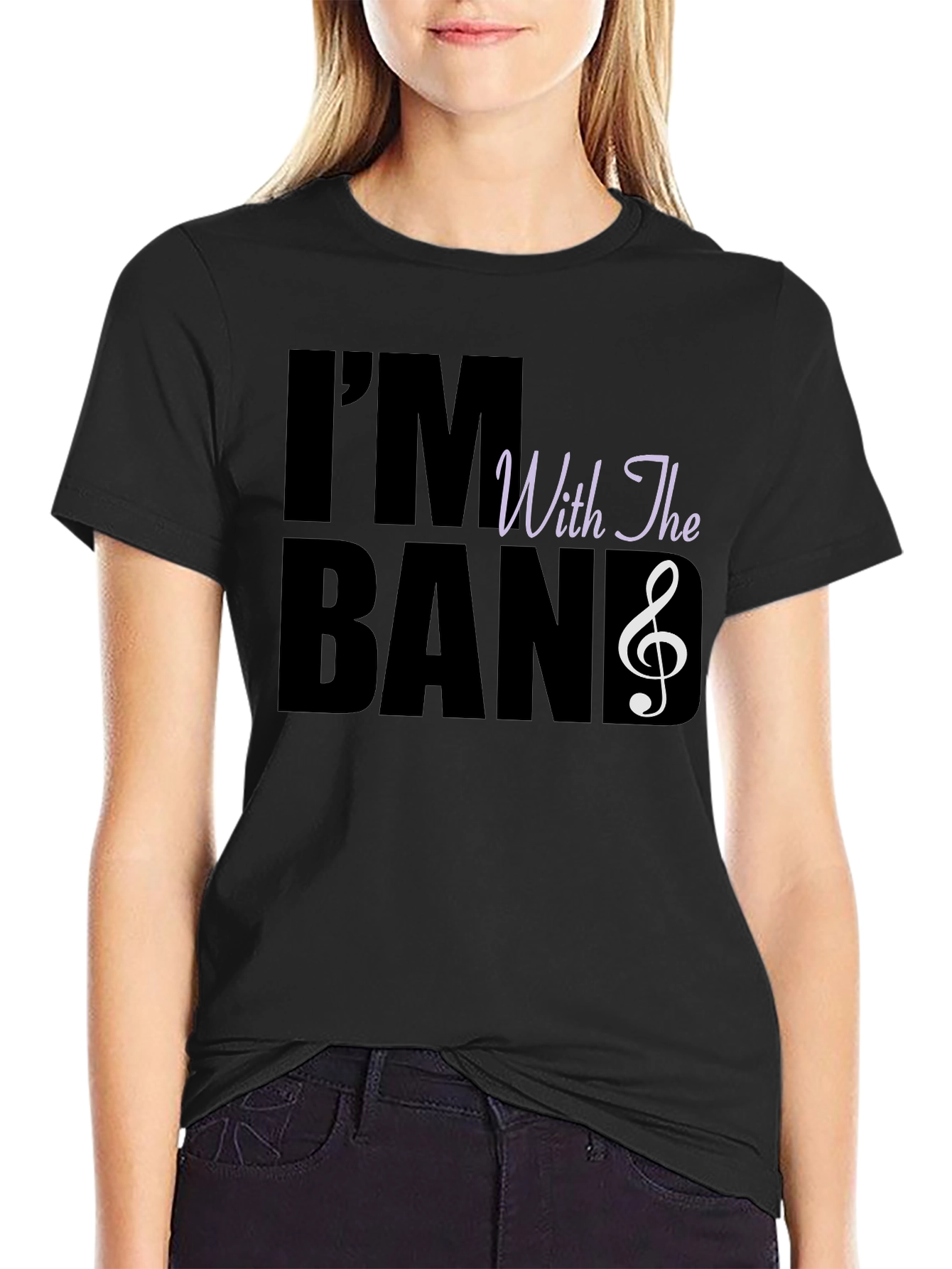 Black I'm With The Band Graphic Tee - Music Lover T-Shirt view 2