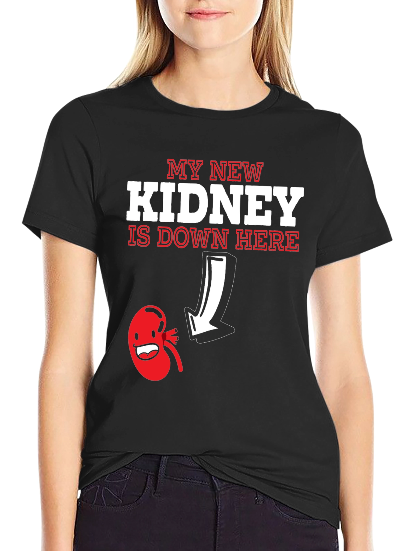 Black New Kidney T-Shirt - Funny Transplant Gift view 2