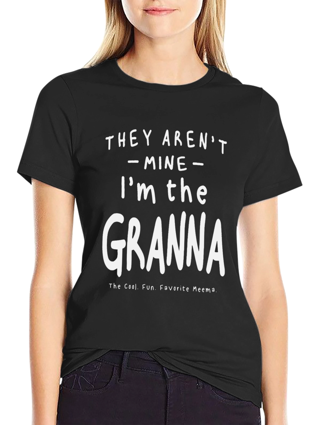 Black Funny 'I'm the Granna' T-Shirt - Cool Grandmother Tee view 2