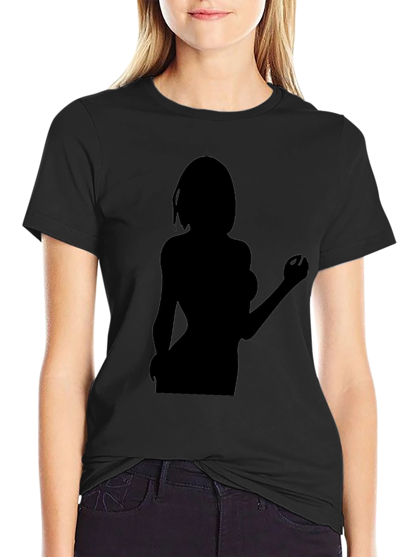 Black Silhouette Graphic Tee - Black Unisex T-Shirt view 2