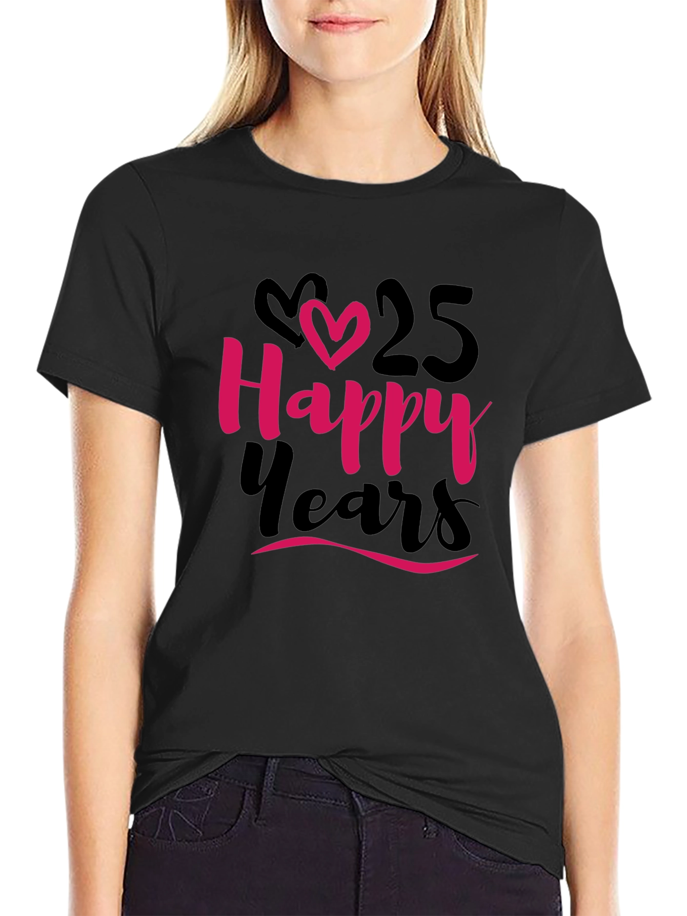 Black Happy 25 Years Anniversary T-Shirt view 2