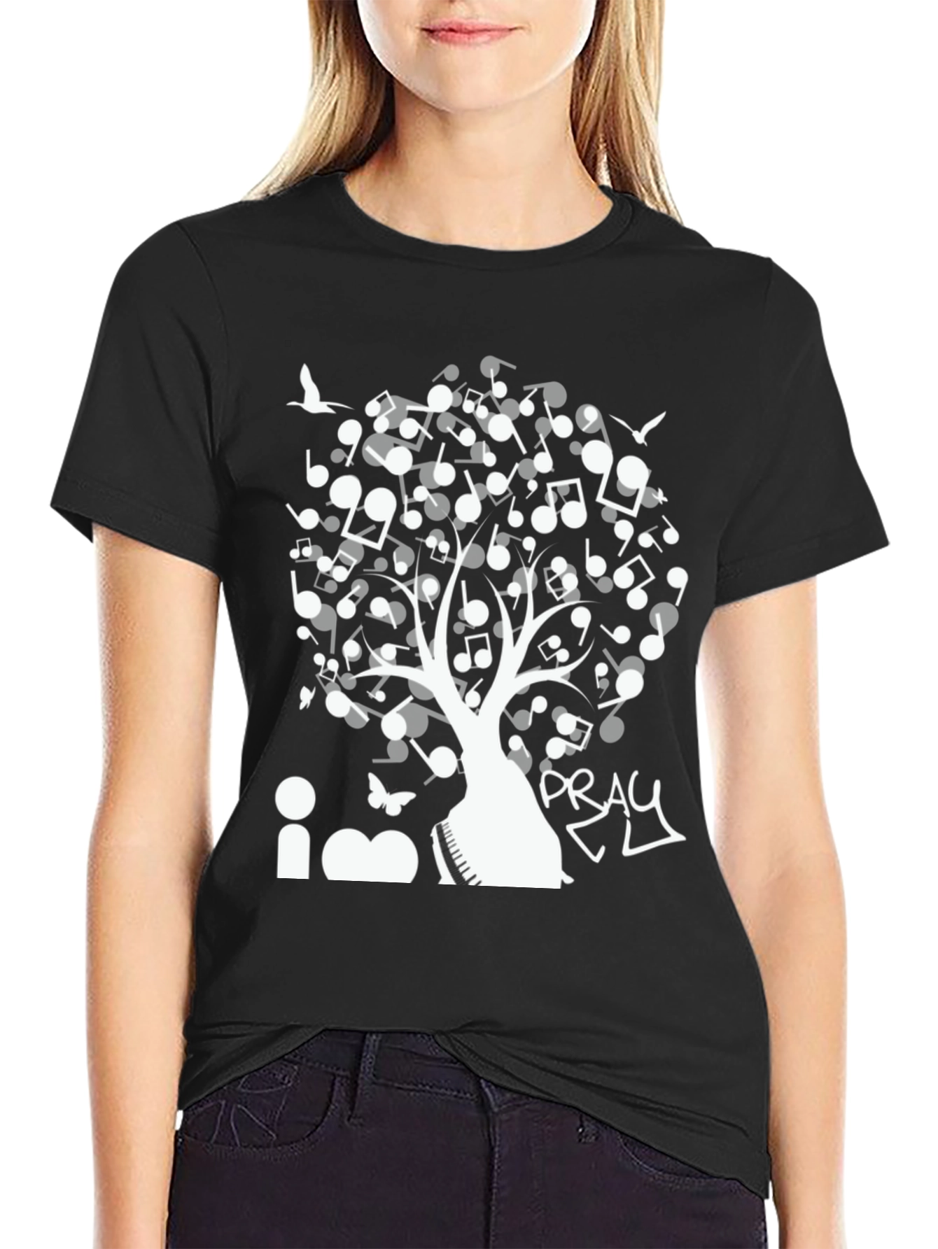 Black Music Tree Graphic Tee view 2