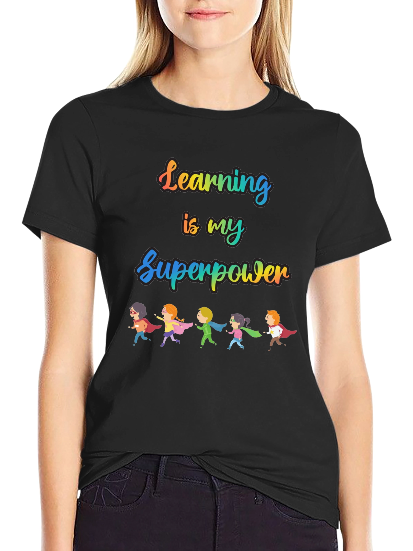 Black Learning is My Superpower T-Shirt view 2
