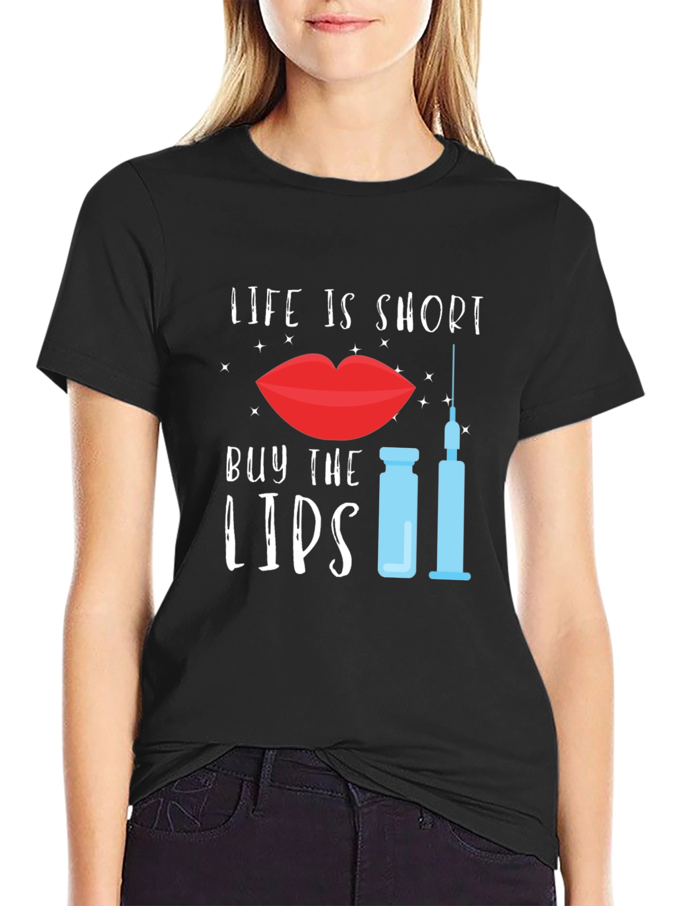 Black Life is Short Buy the Lips T-Shirt view 2