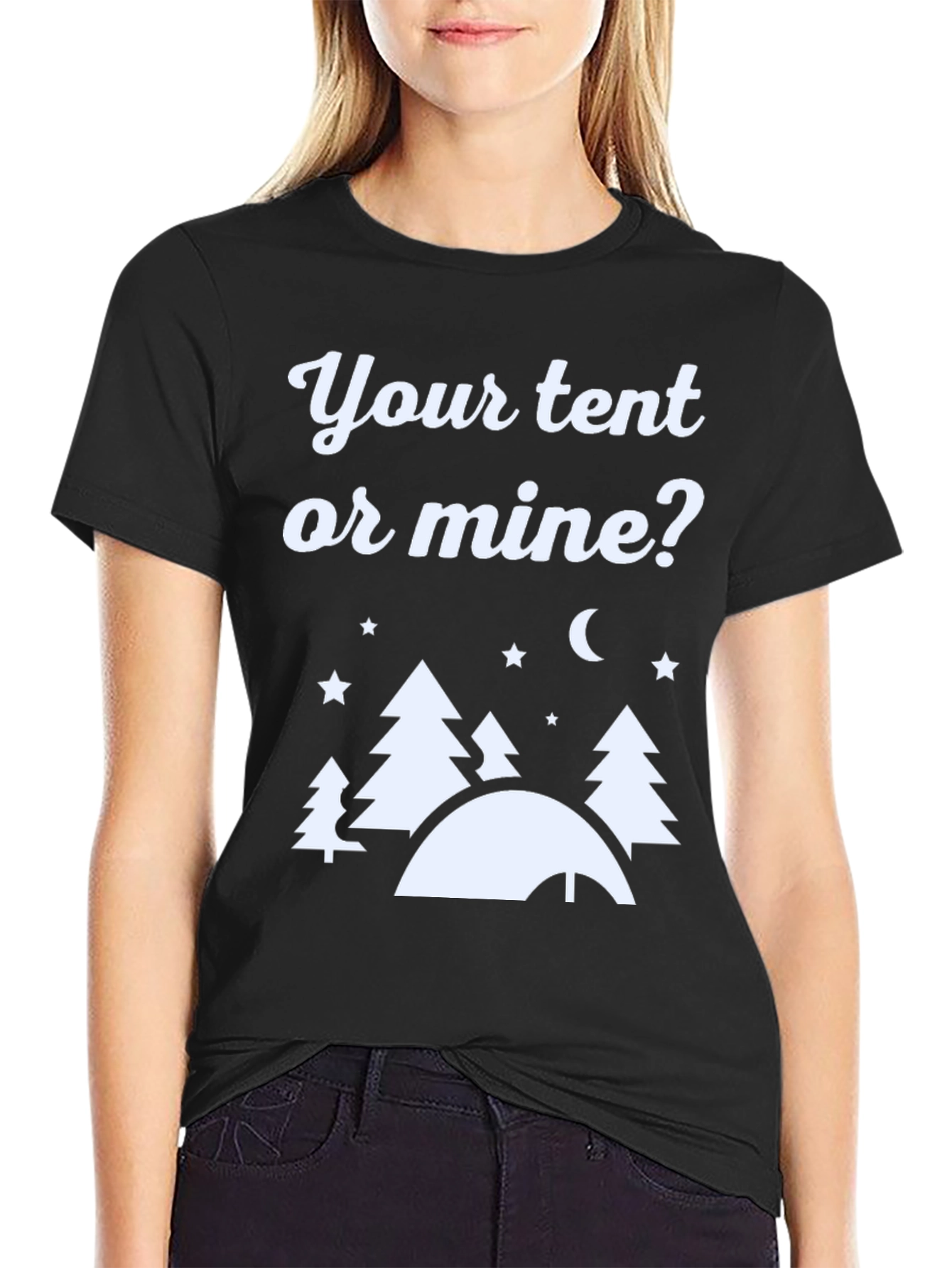 Black Your Tent or Mine? Camping Graphic Tee view 2