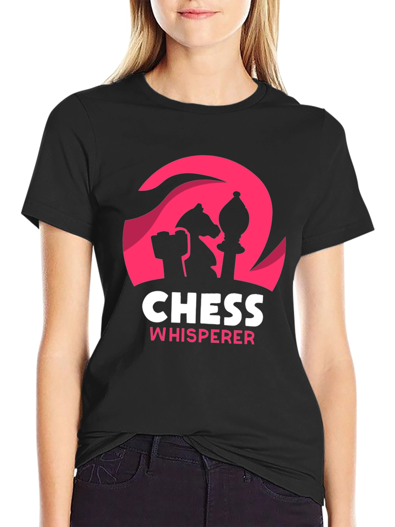 Black Chess Whisperer Black T-Shirt view 2
