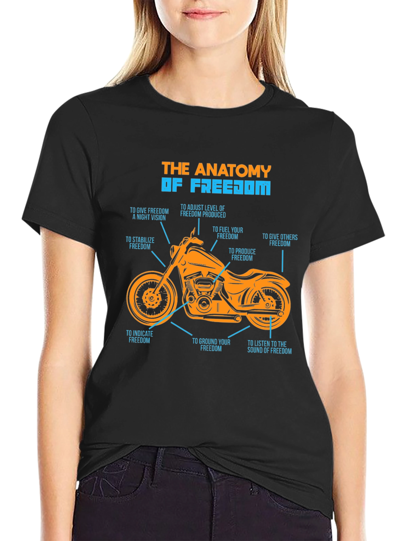 Black Anatomy of Freedom Graphic T-Shirt view 2