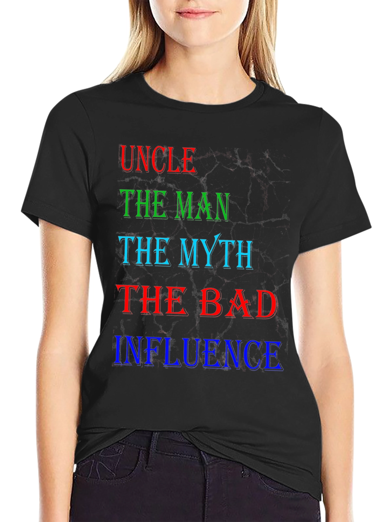 Black Uncle The Man Myth Bad Influence T-Shirt view 2