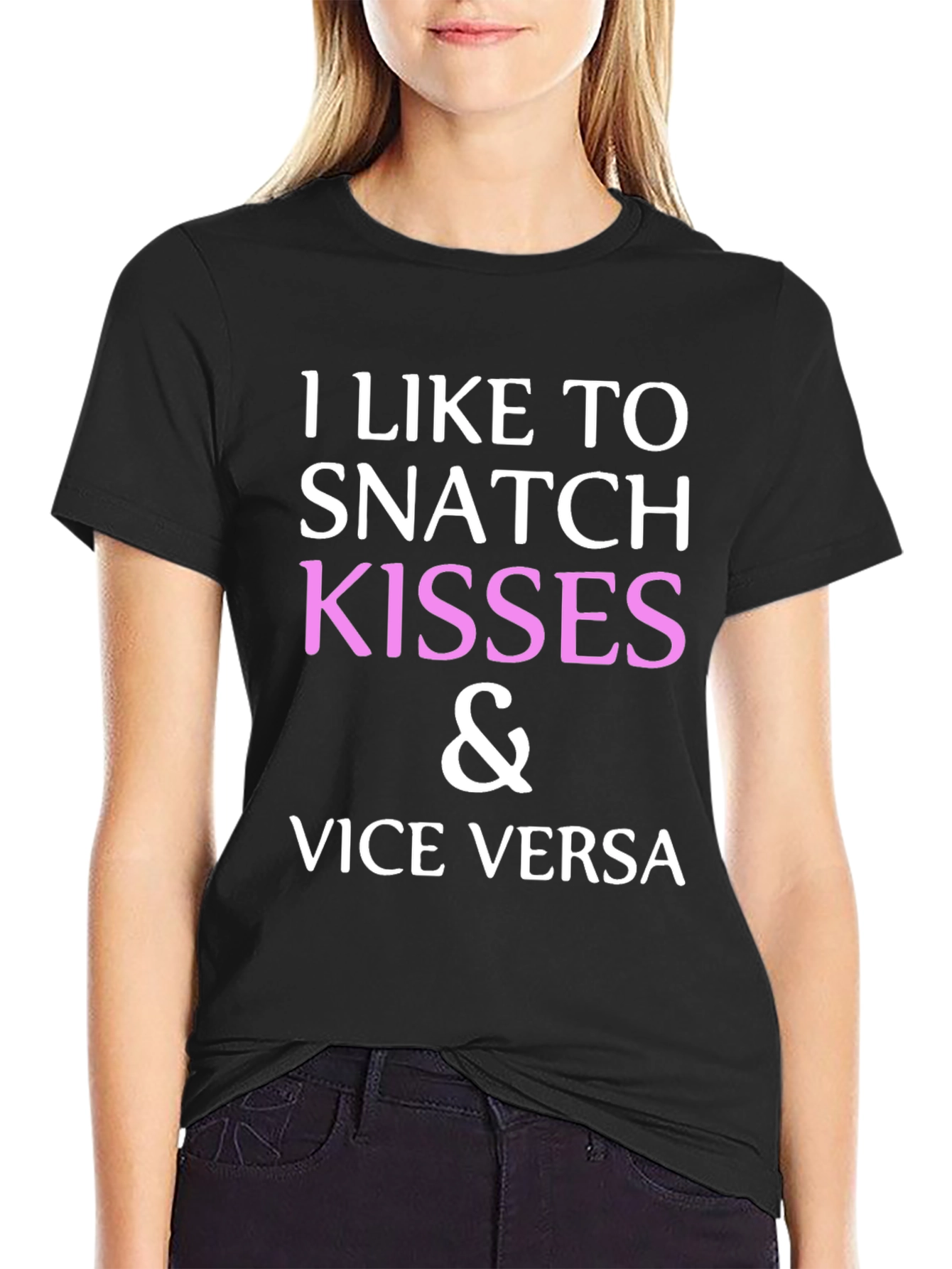 Black Snatch Kisses & Vice Versa Graphic Tee view 2