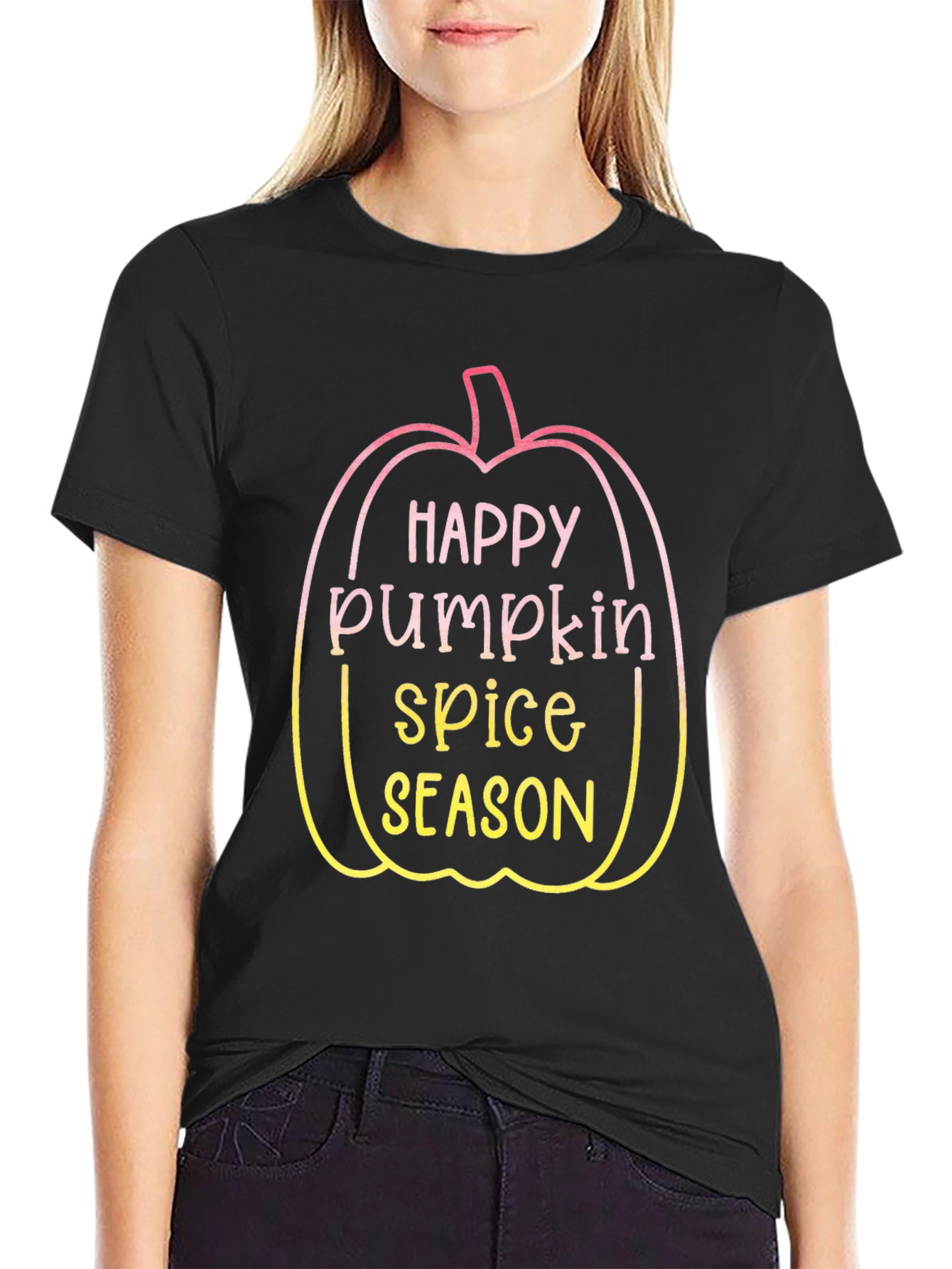 Black Happy Pumpkin Spice Season T-Shirt view 2