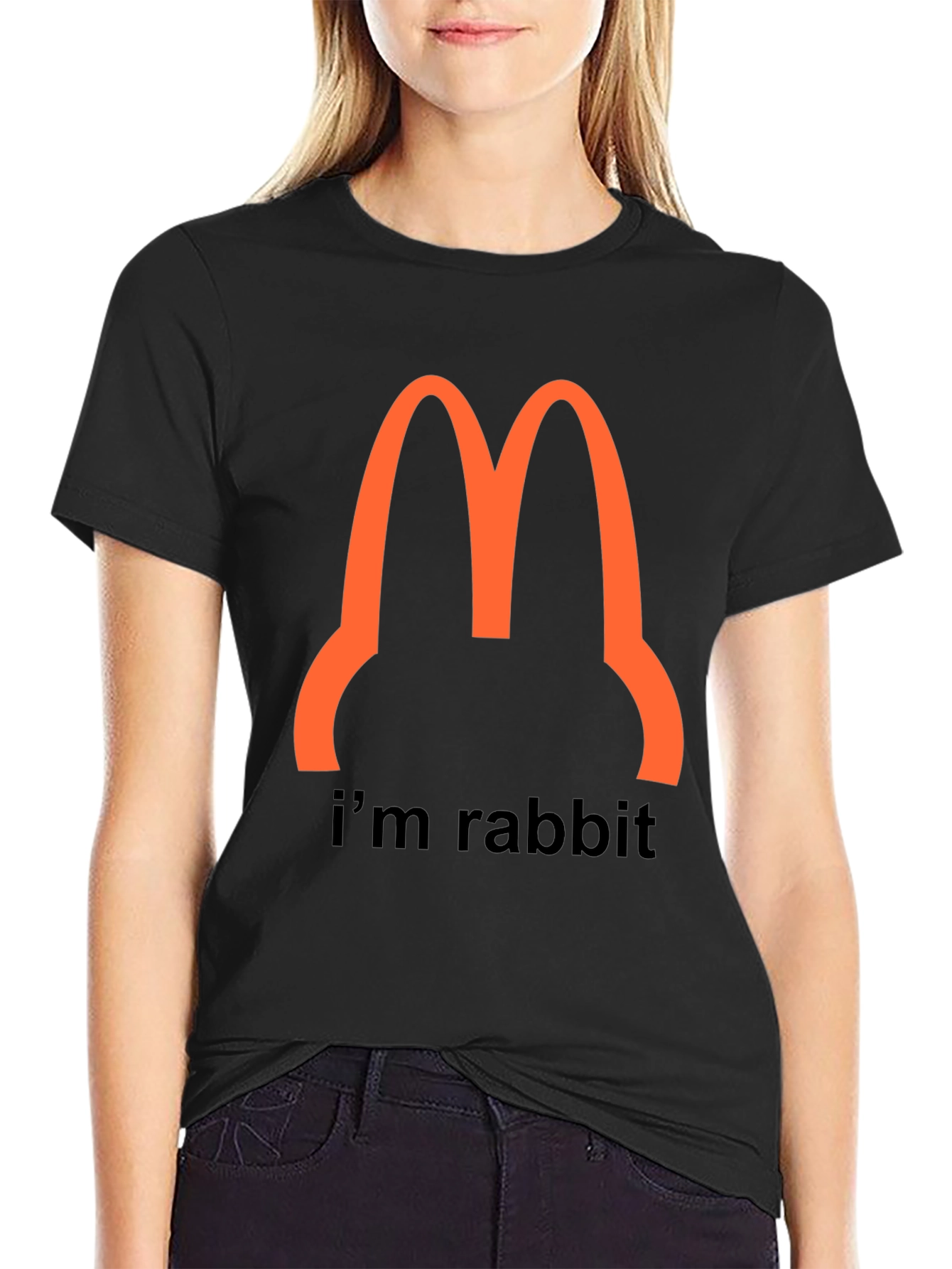 Black I'm Rabbit T-Shirt - Funny Bunny Tee view 2