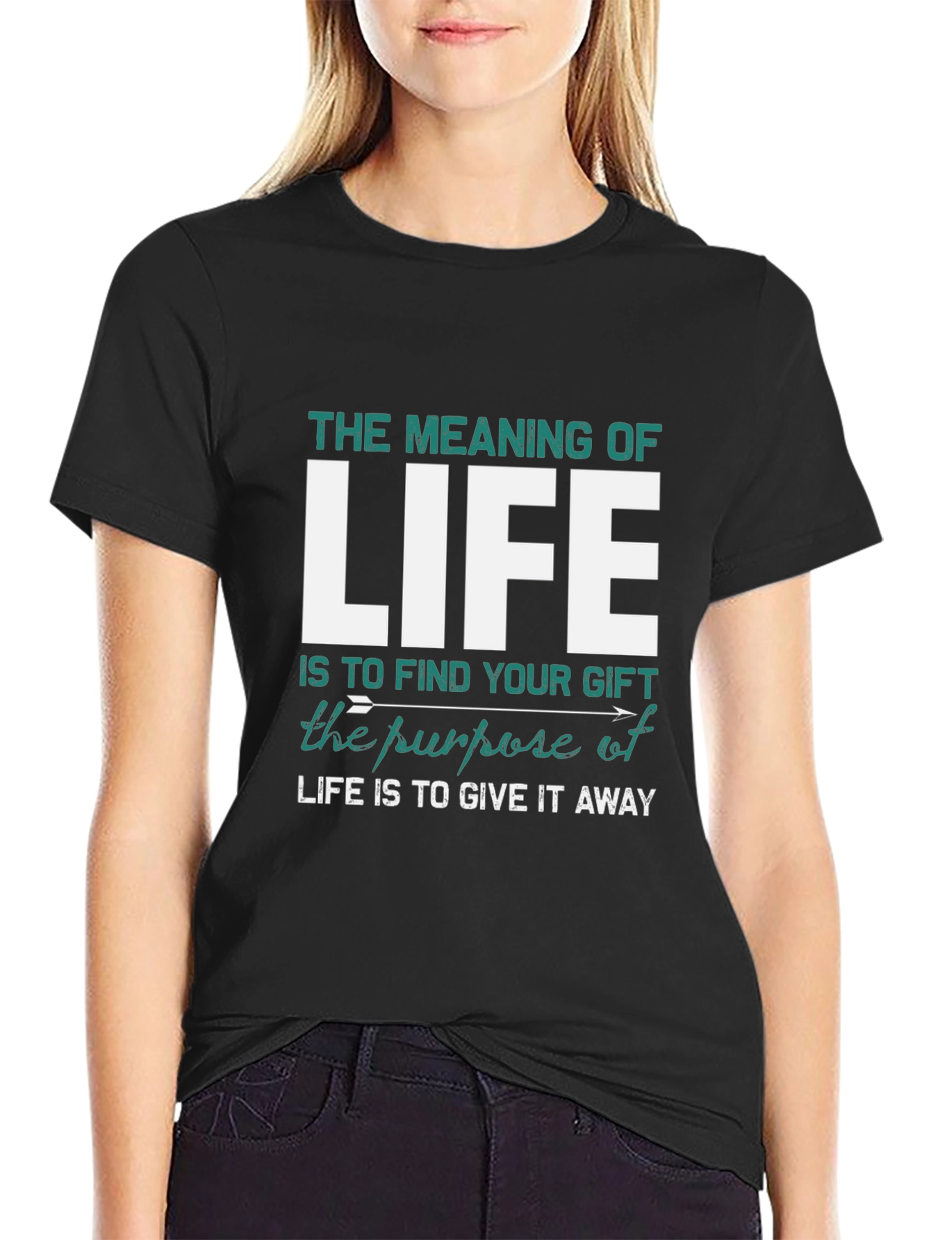 Black Meaning of Life Graphic T-Shirt - Find Your Gift view 2