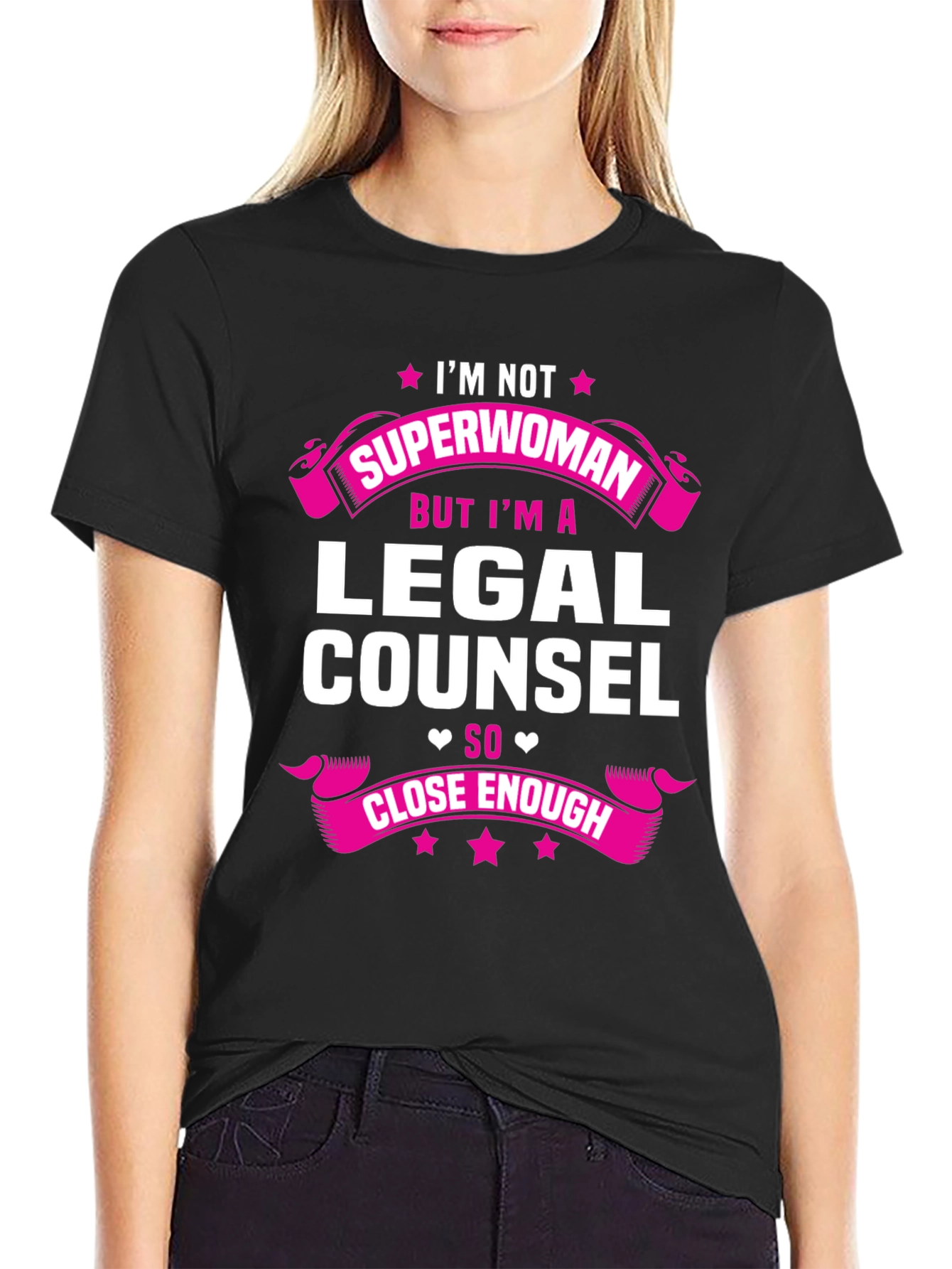 Black Legal Counsel T-Shirt - Not Superwoman Funny Tee view 2