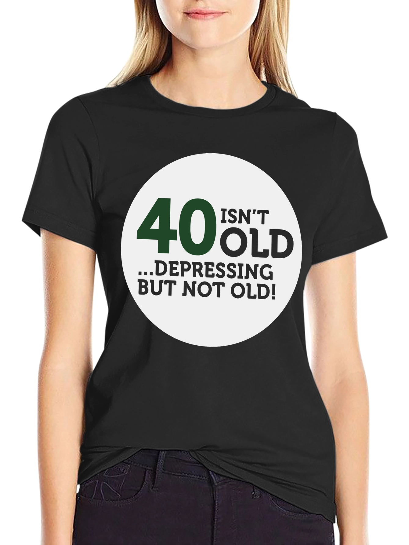 Black 40 Isn't Old Men's Graphic T-Shirt view 2