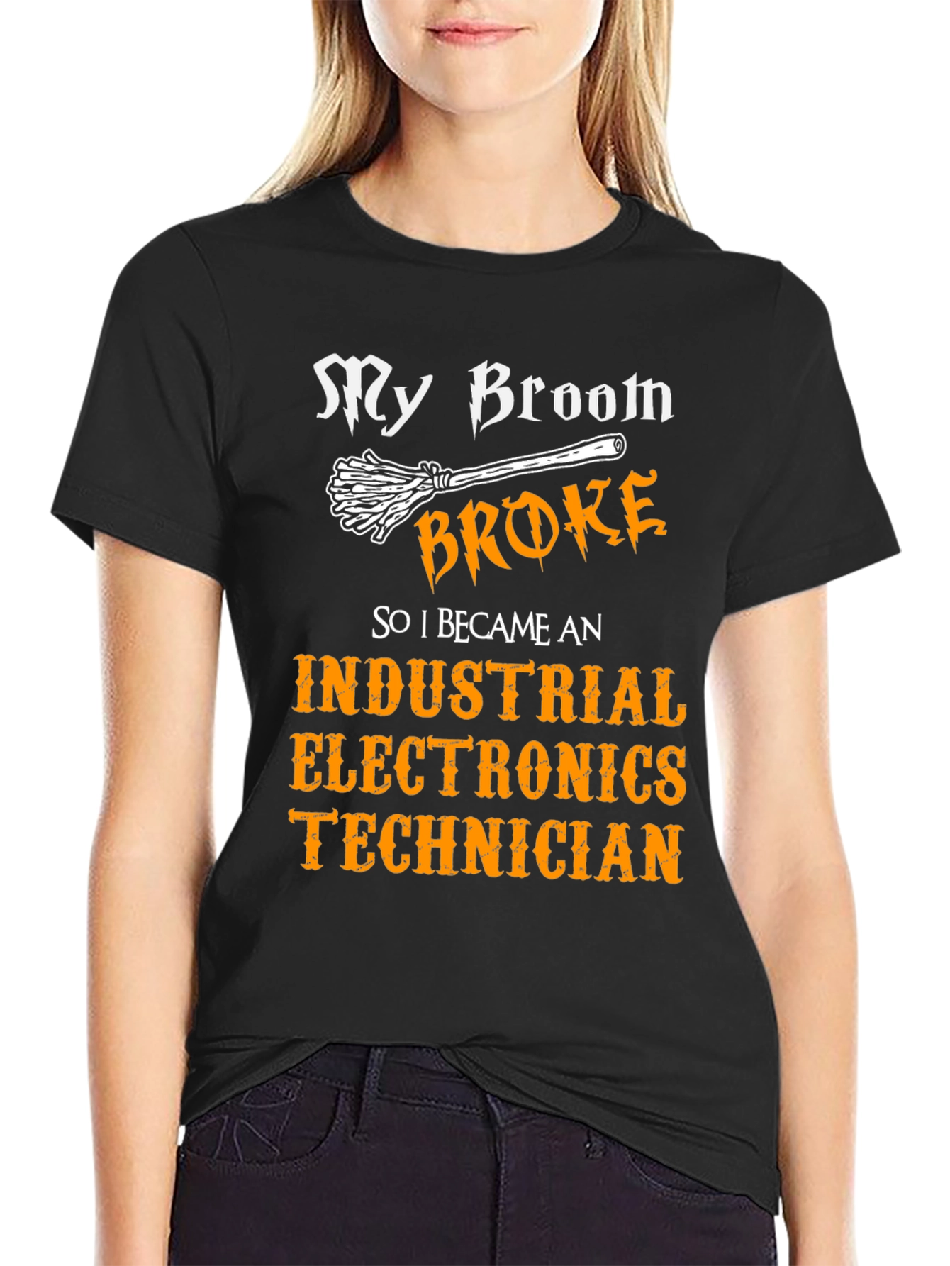 Black Industrial Electronics Technician T-Shirt view 2