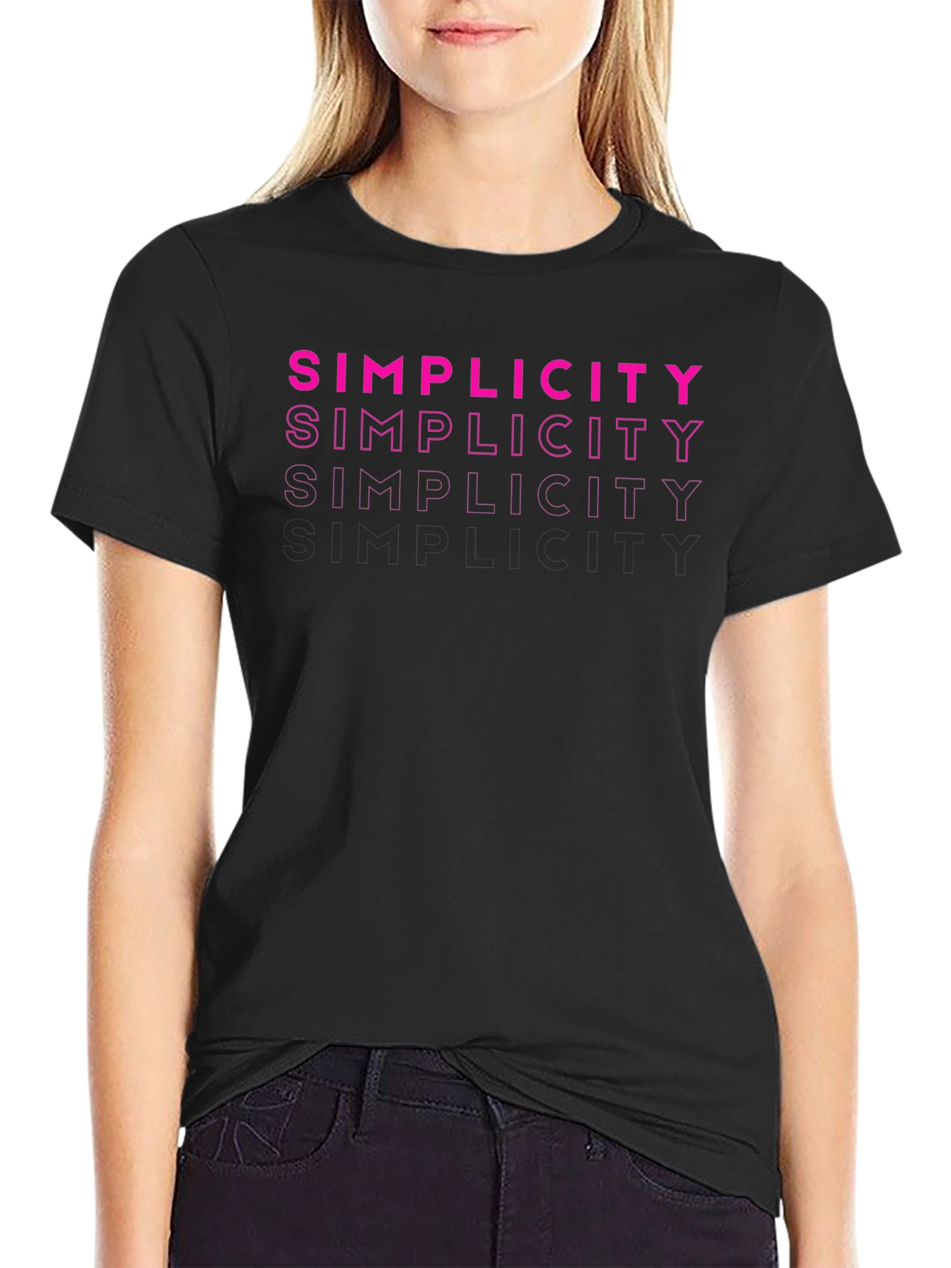 Simplicity Stacked Design Graphic T-Shirt - 2