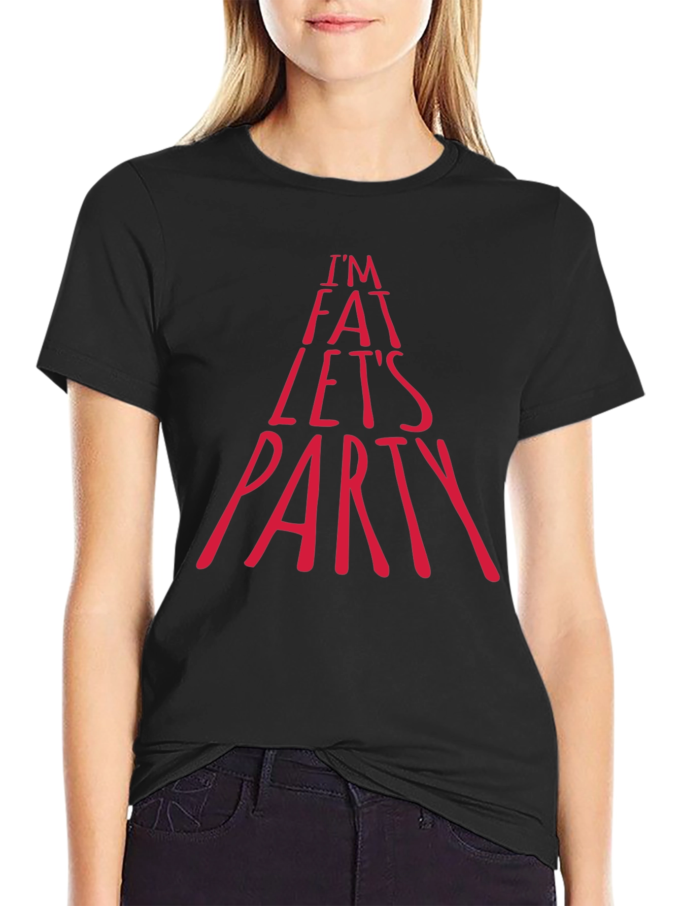 Black I'm Fat Let's Party Graphic Tee - Black view 2