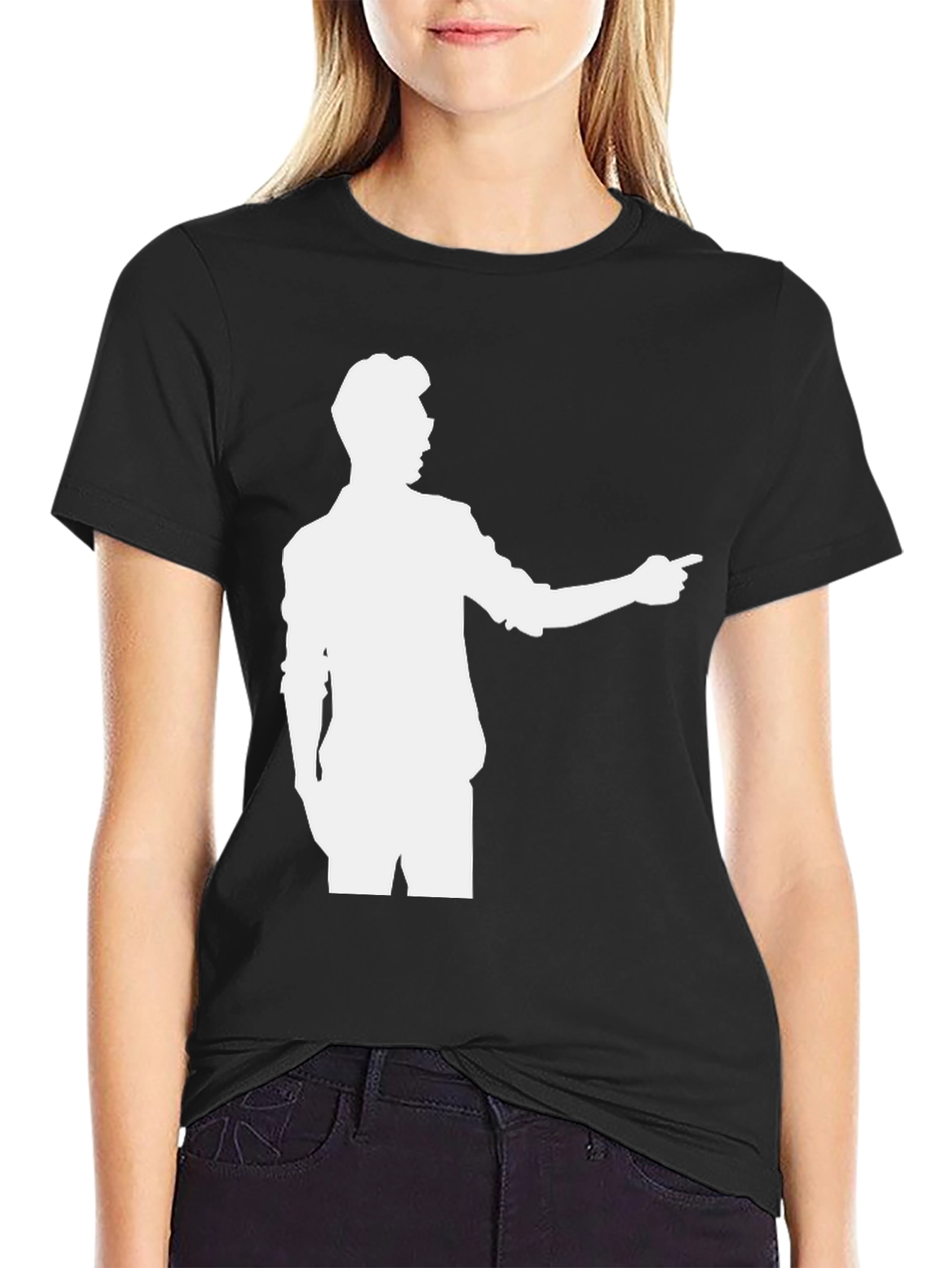 Black Retro Silhouette Graphic Tee - Classic Black view 2