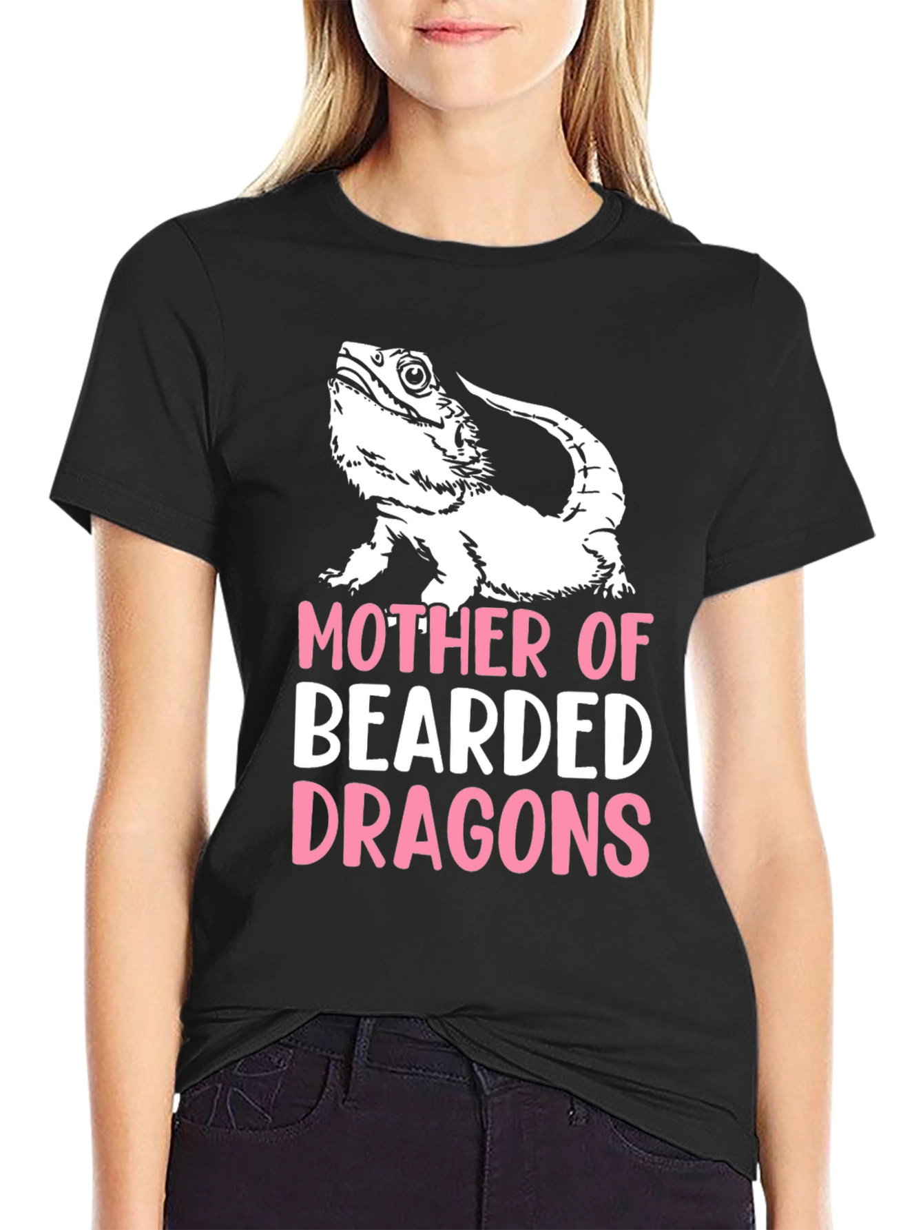 Black Mother of Bearded Dragons T-Shirt view 2