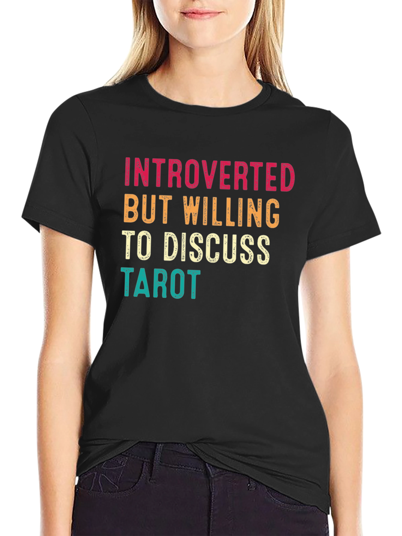 Black Introverted Tarot T-Shirt view 2