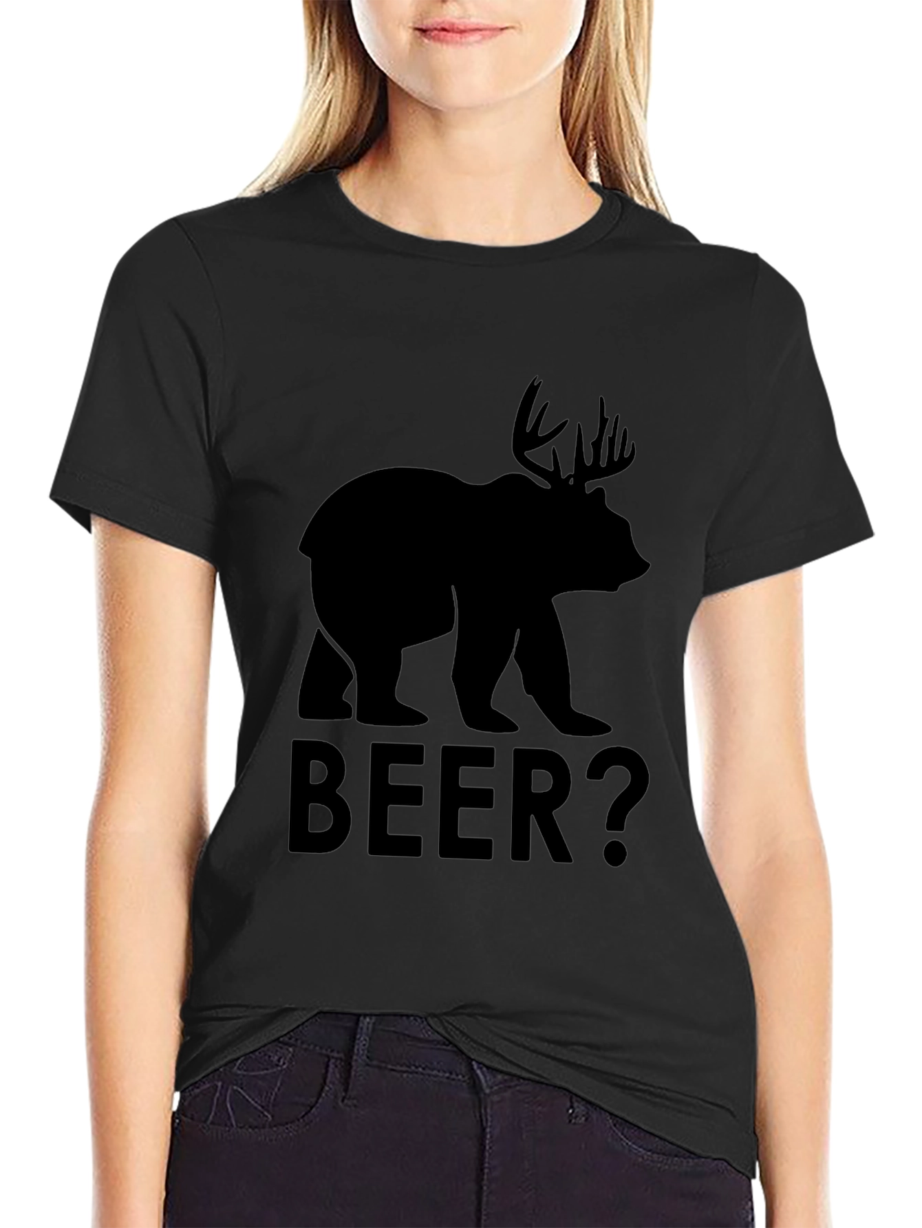 Black Bear Moose "BEER?" Graphic T-Shirt view 2