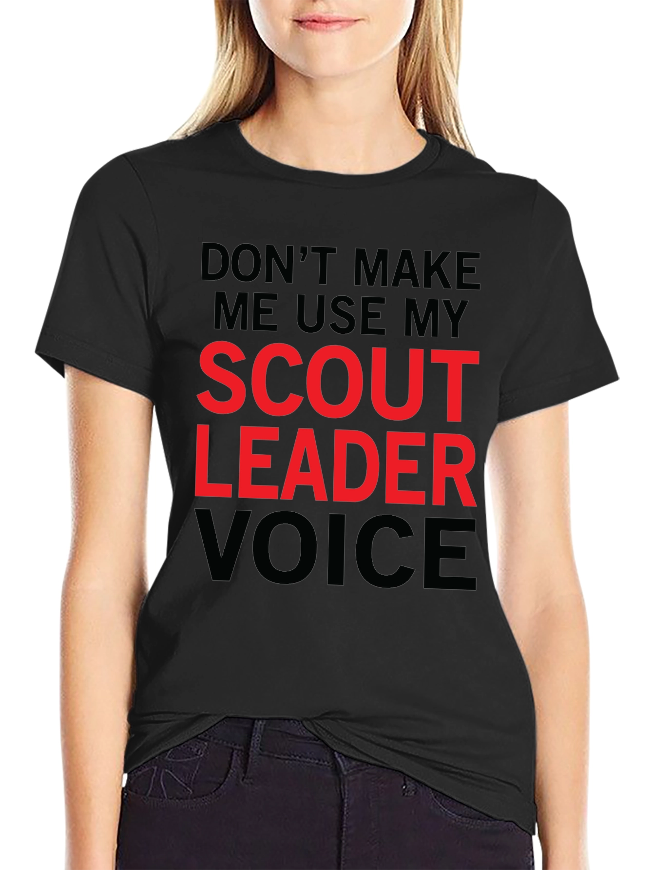Black Scout Leader Voice Graphic Tee - Funny Men's T-Shirt view 2